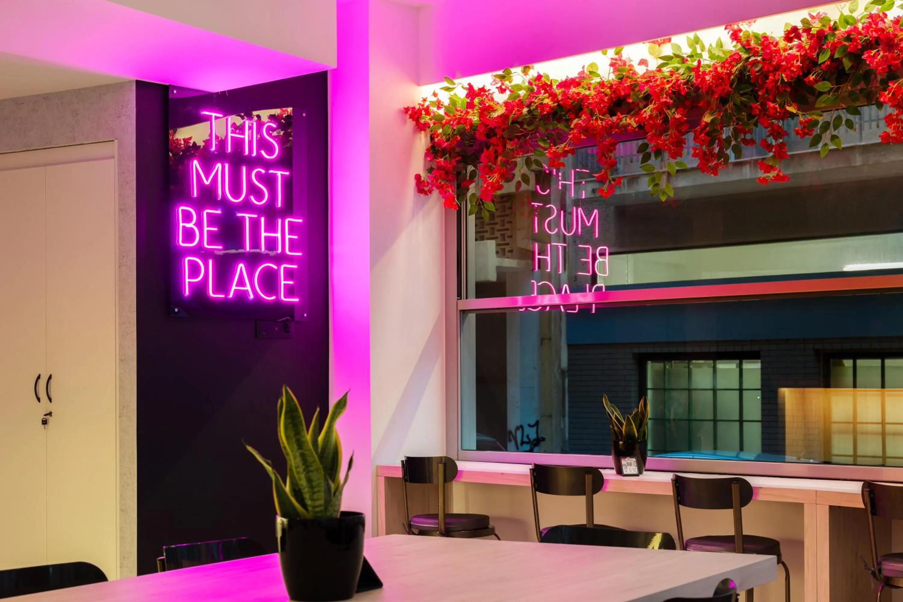 Text overlay in The Q Hotel