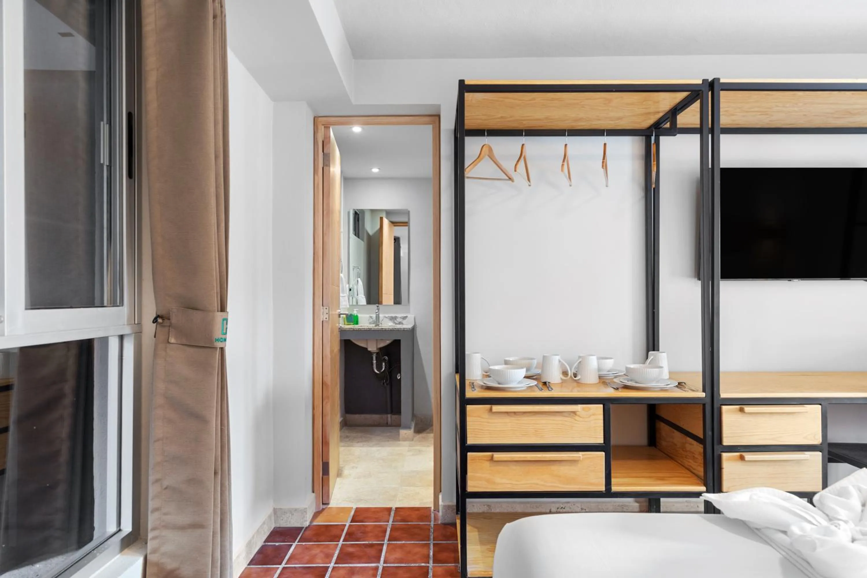 Bathroom, Bed in Hacienda Santa Barbara by Homi Rent