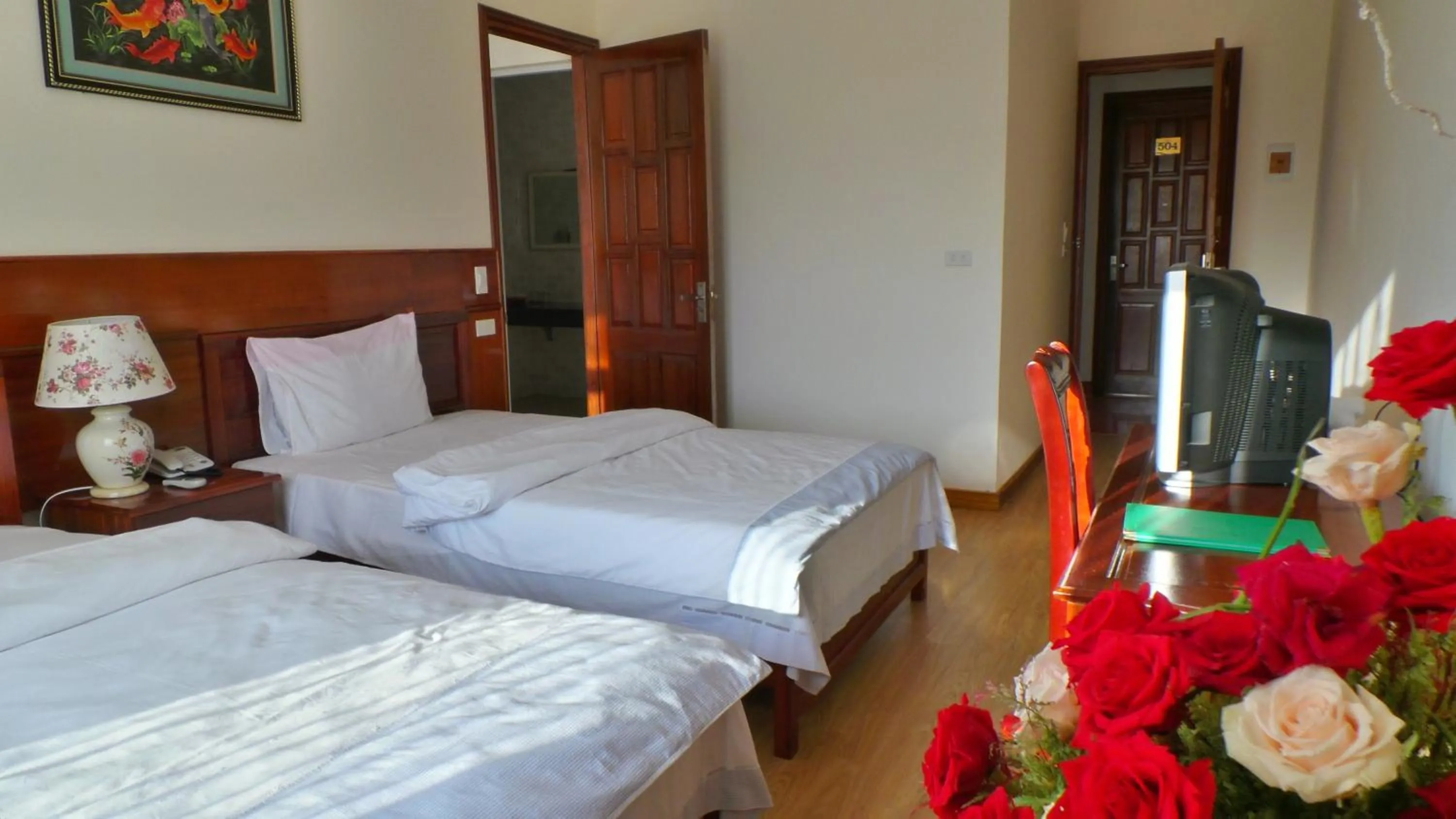 Bed in Yen Nhi Hotel Ninh Binh