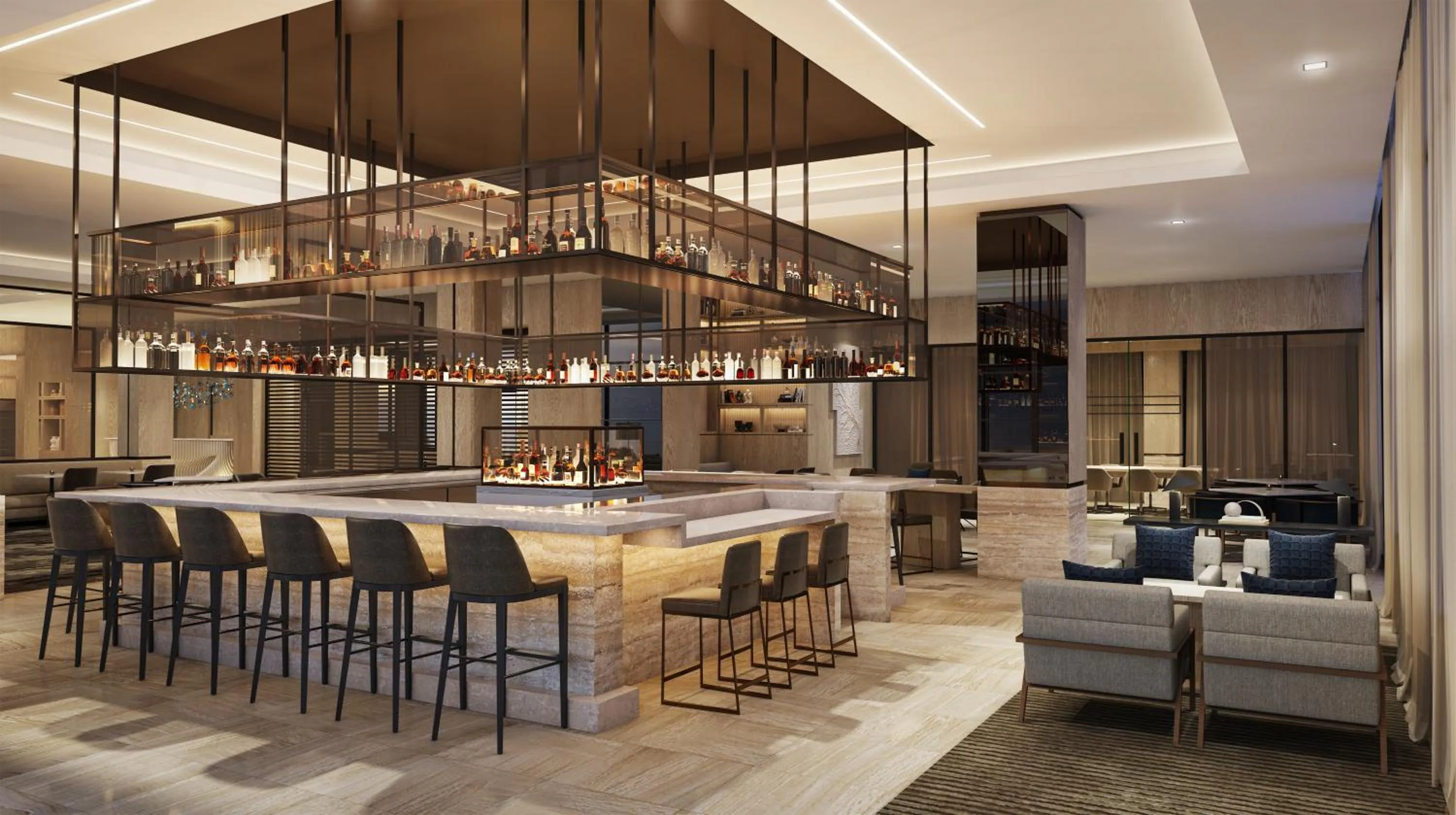 Lounge or bar in AC Hotel by Marriott Jacksonville St Johns Town Center