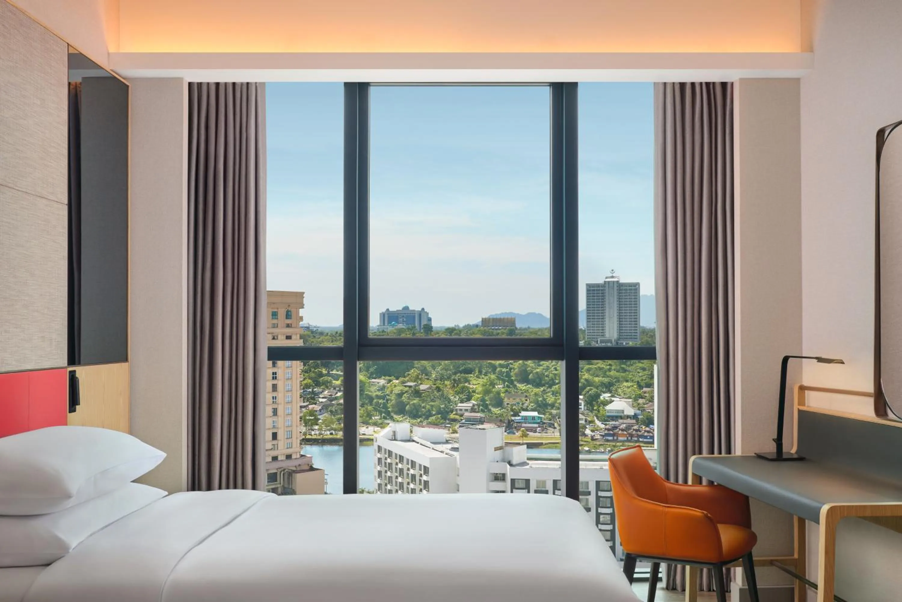 View (from property/room), Bed in Sheraton Kuching Hotel