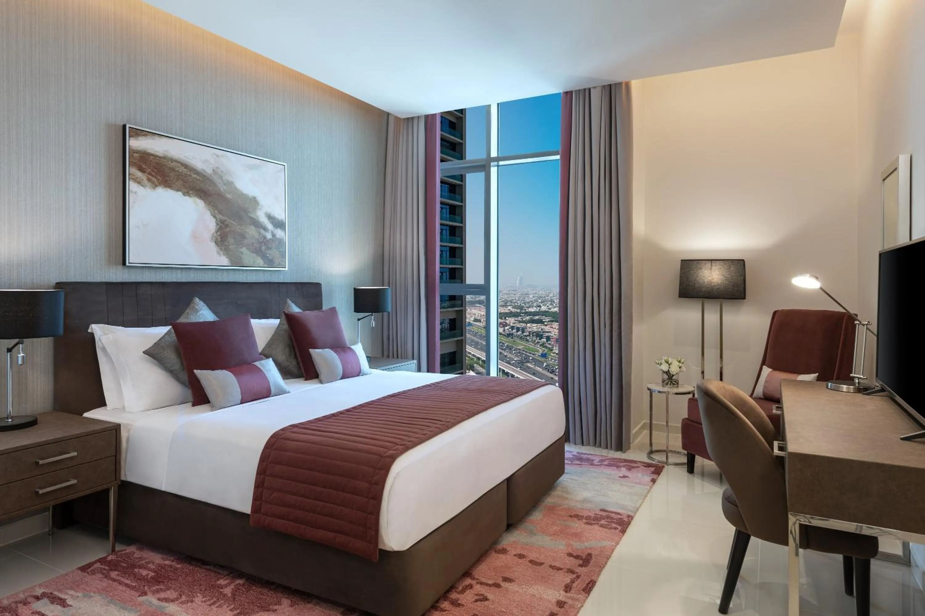 Bedroom, Bed in DAMAC Maison Aykon City Dubai