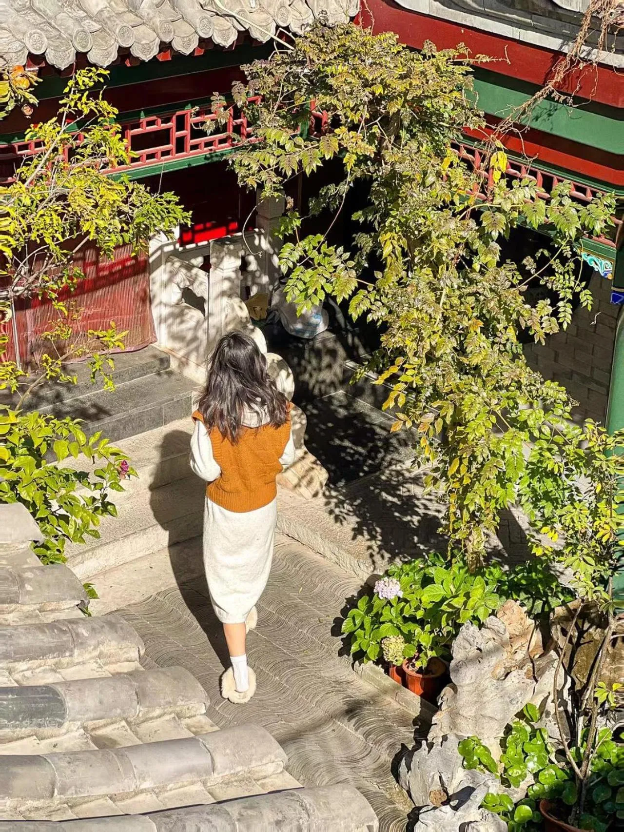 Garden in The JOY courtyard Beijing near Tiananmen Forbidden City