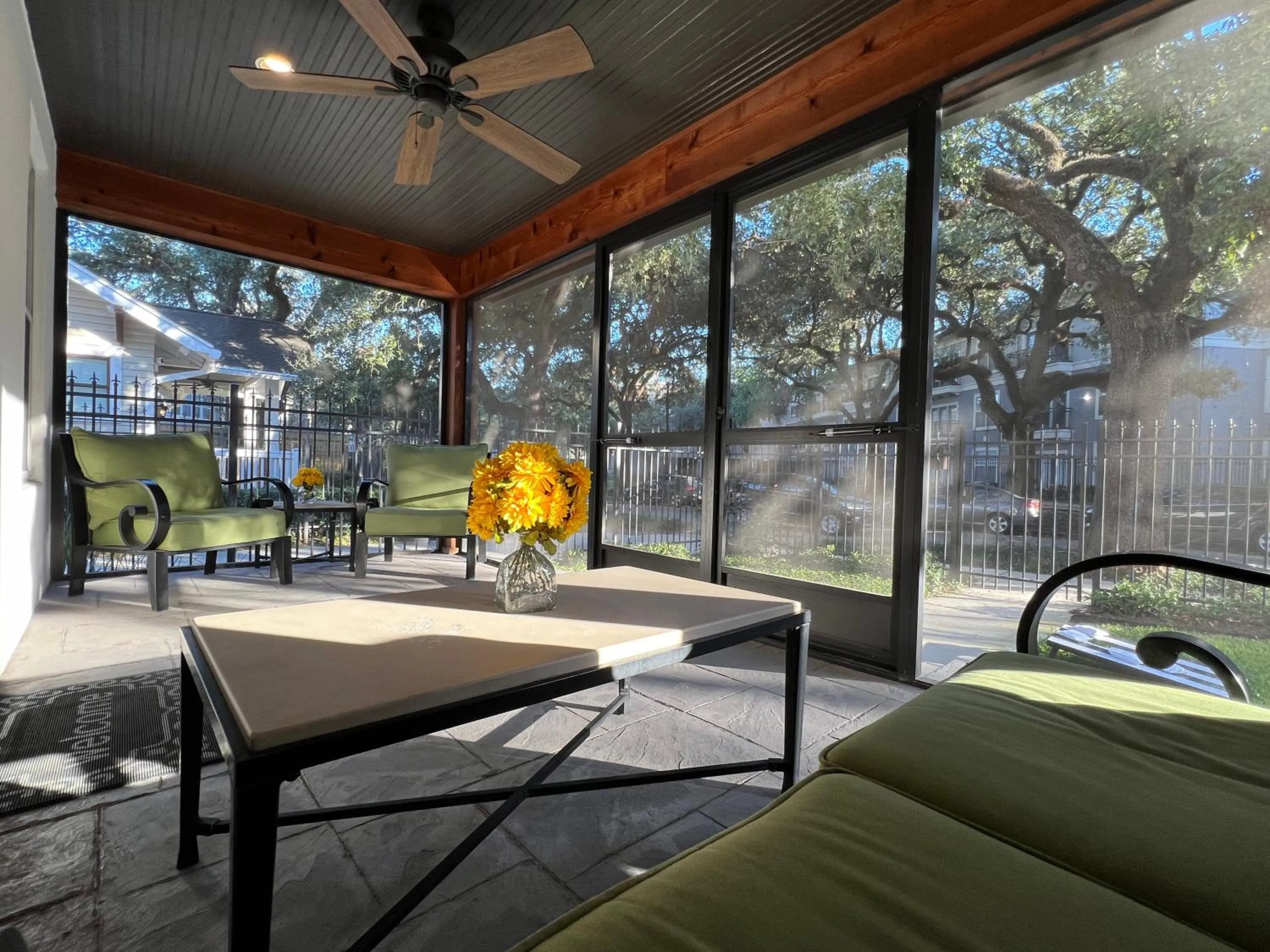 Patio in MyCrib Houston Hostel