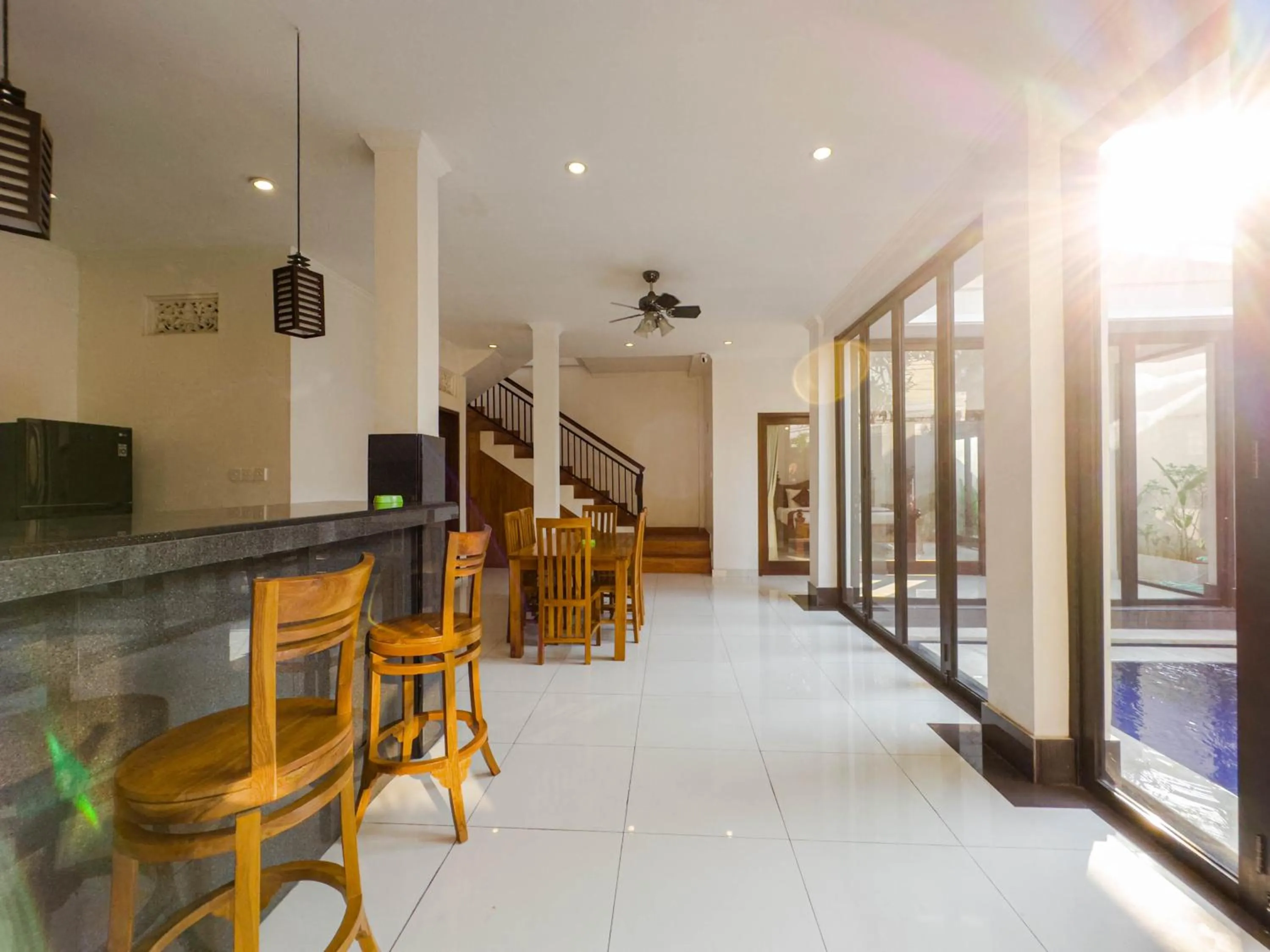 Seating area in Moai House