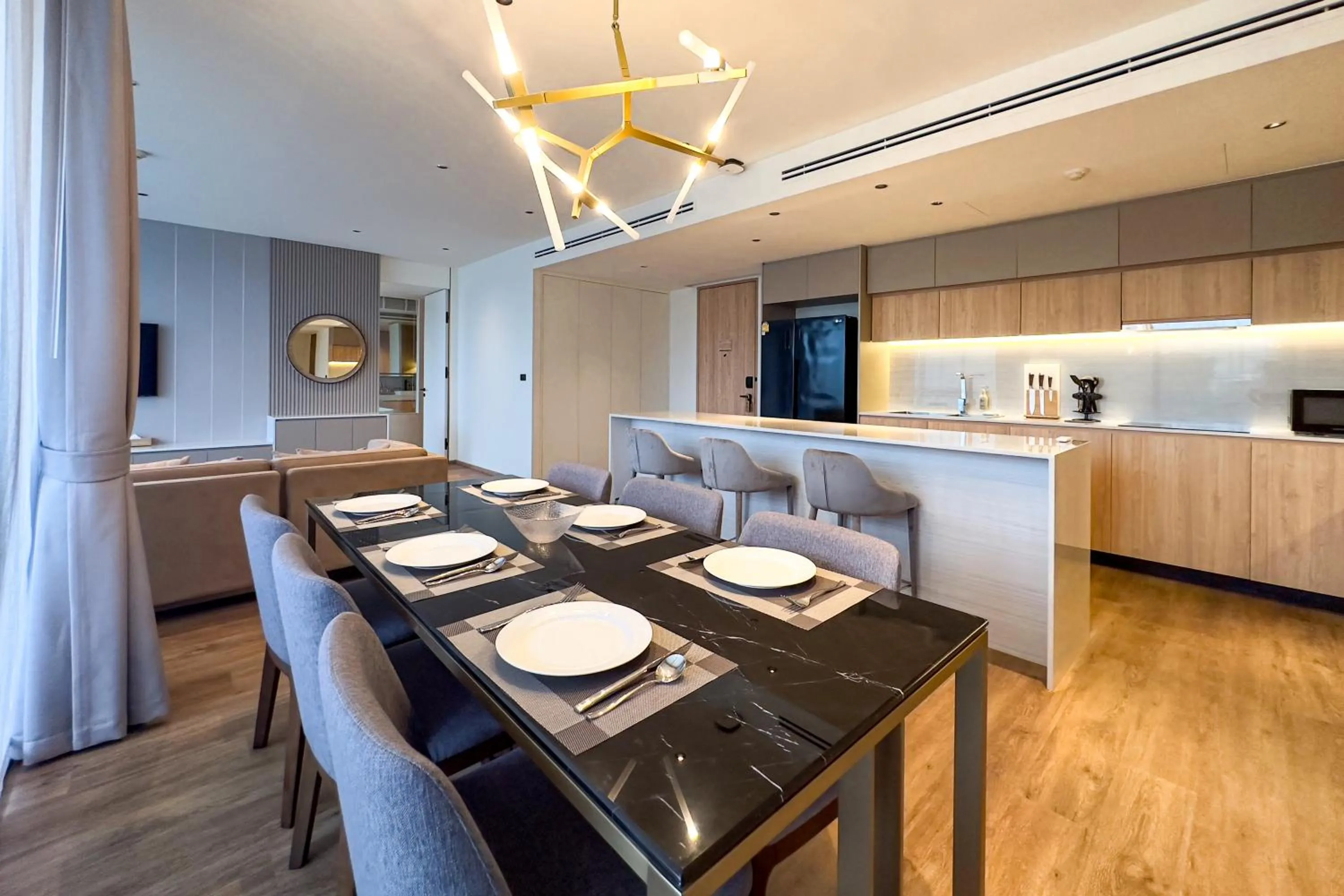 Kitchen or kitchenette in La Green Hotel and Residence