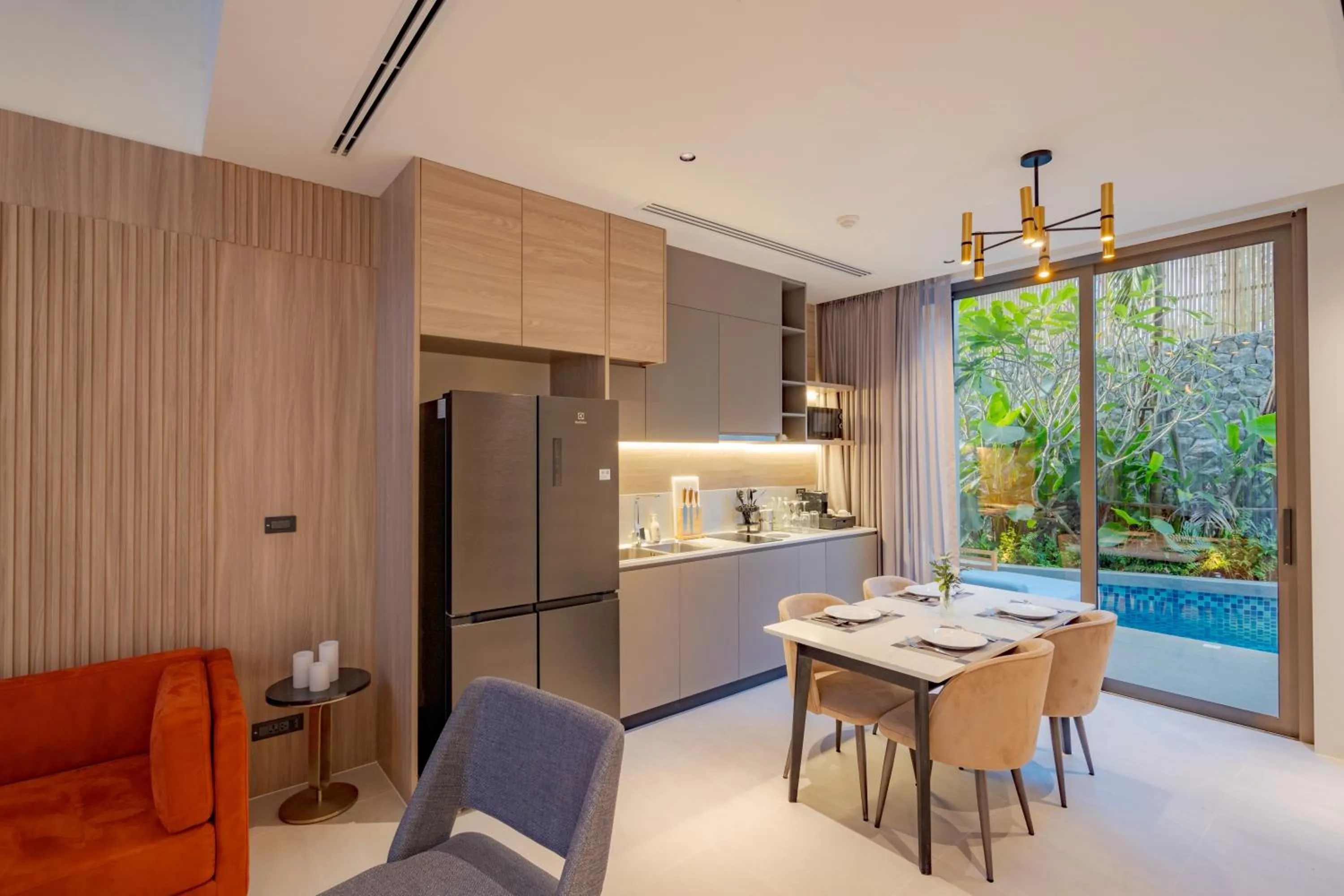 Kitchen or kitchenette in La Green Hotel and Residence