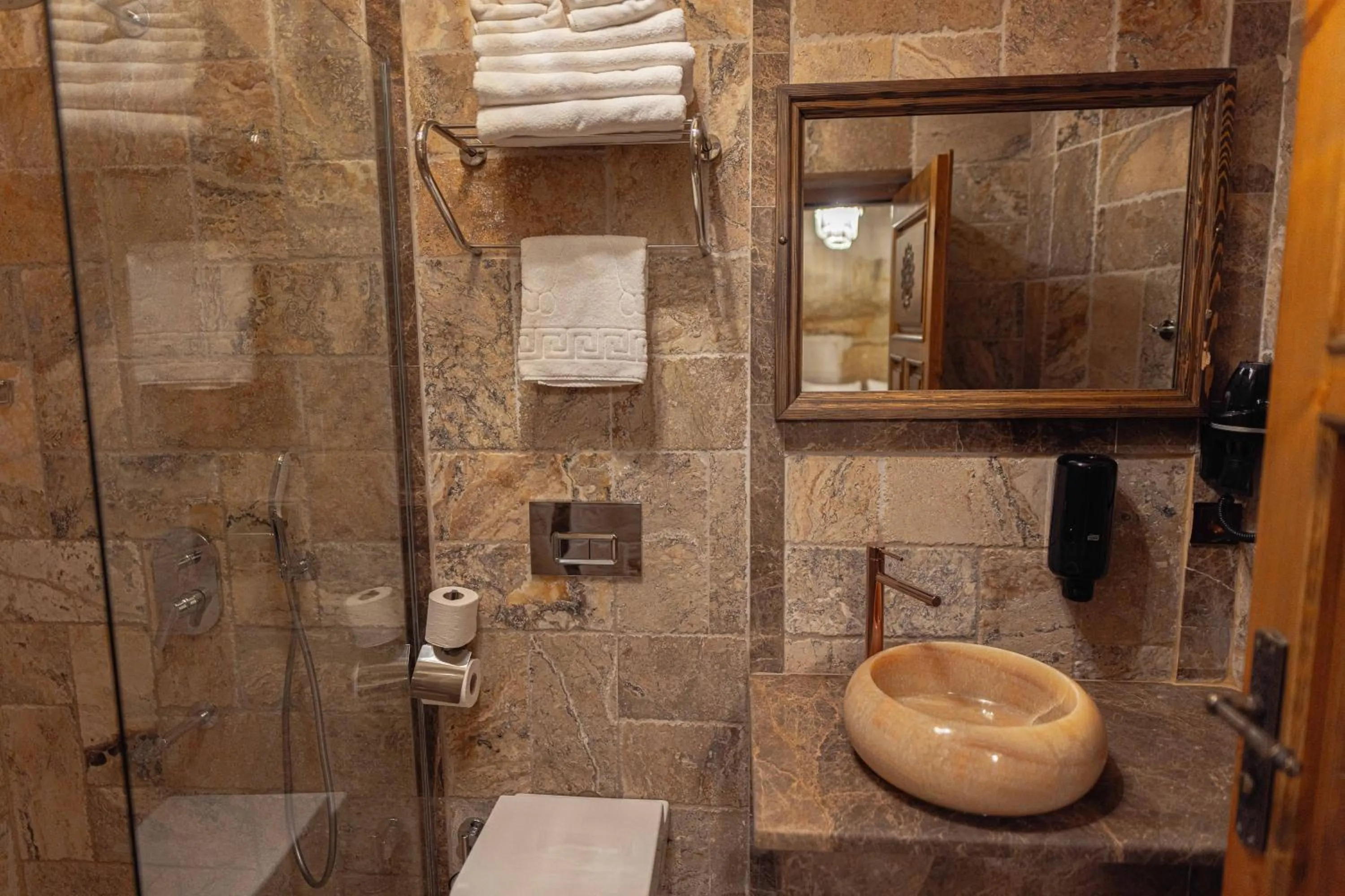 Shower in Noah's Ark Cave Hotel