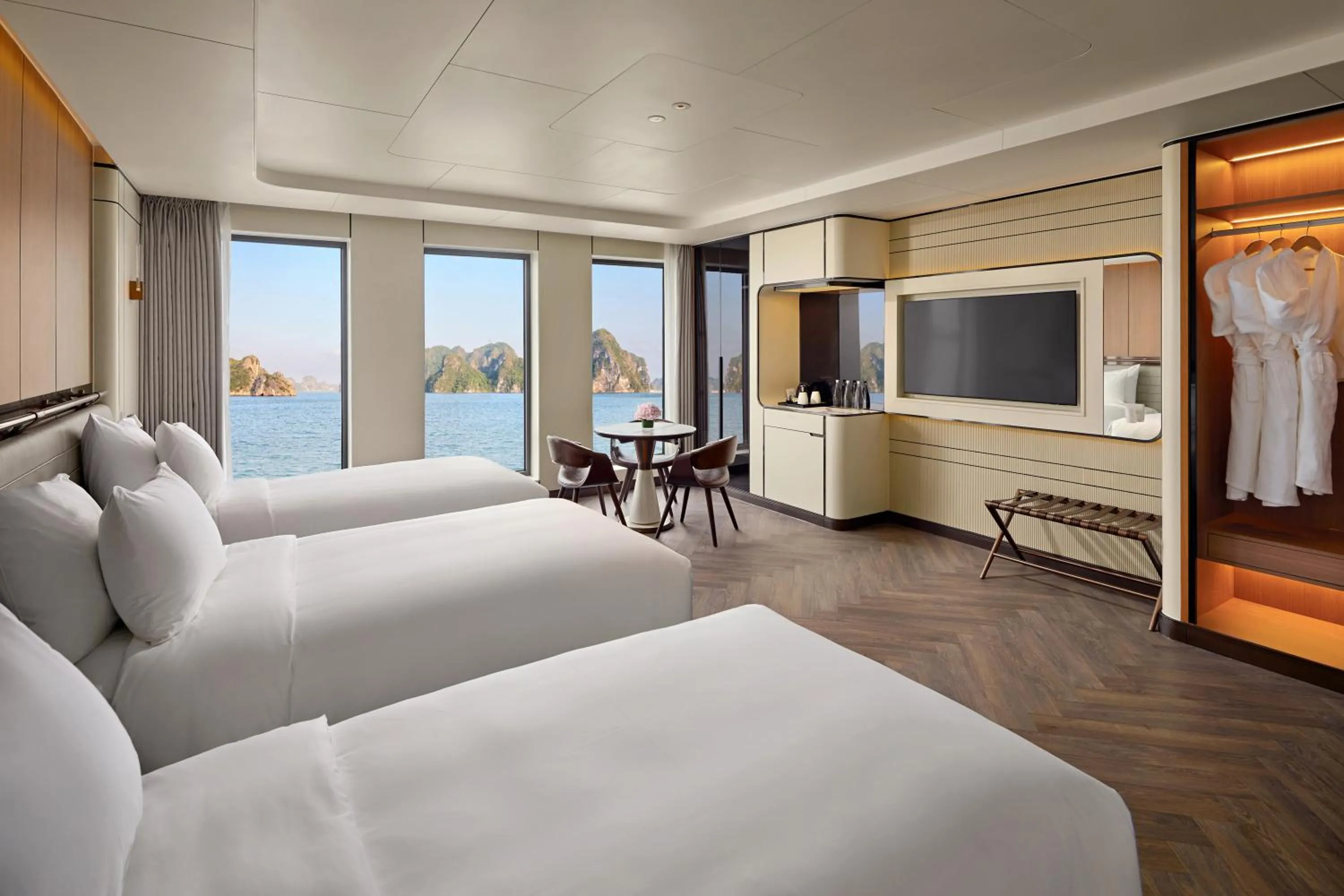 Bedroom, Bed in Grand Pioneers Halong Bay Cruise 1