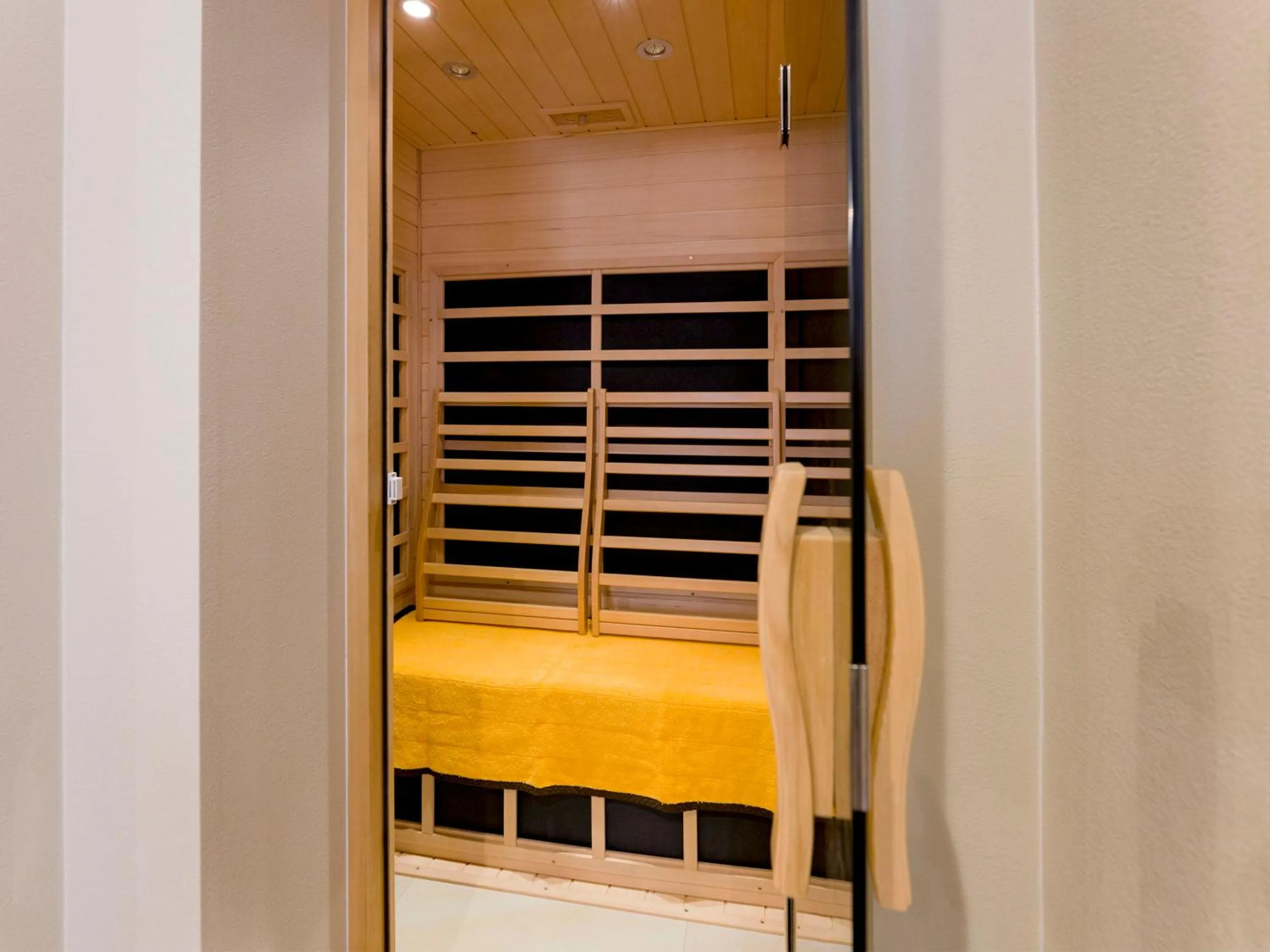 Sauna, Bed in Rakuten STAY VILLA Fujikawaguchiko Forest