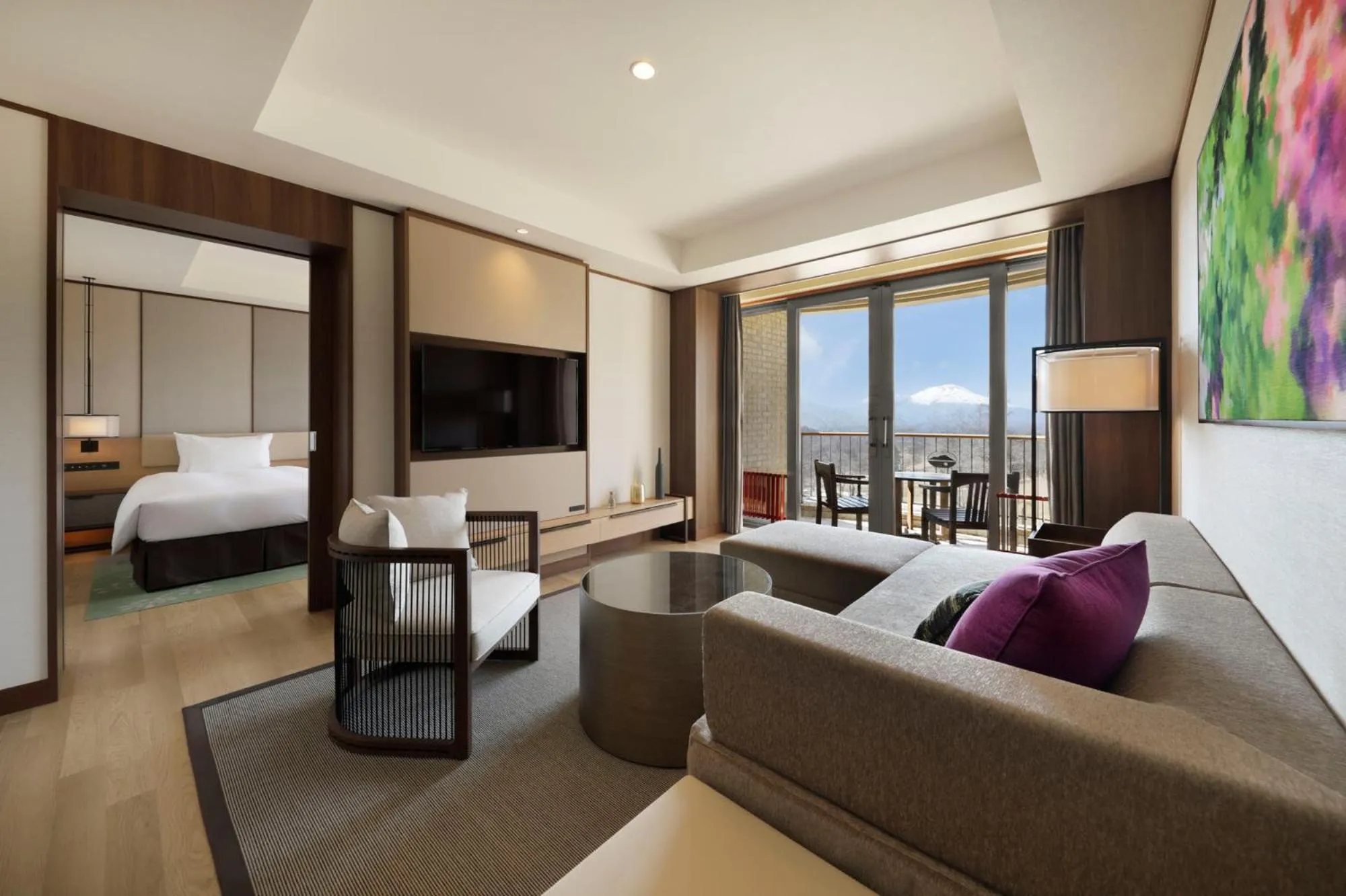 Living room, Bed in Karuizawa Asama Prince Hotel