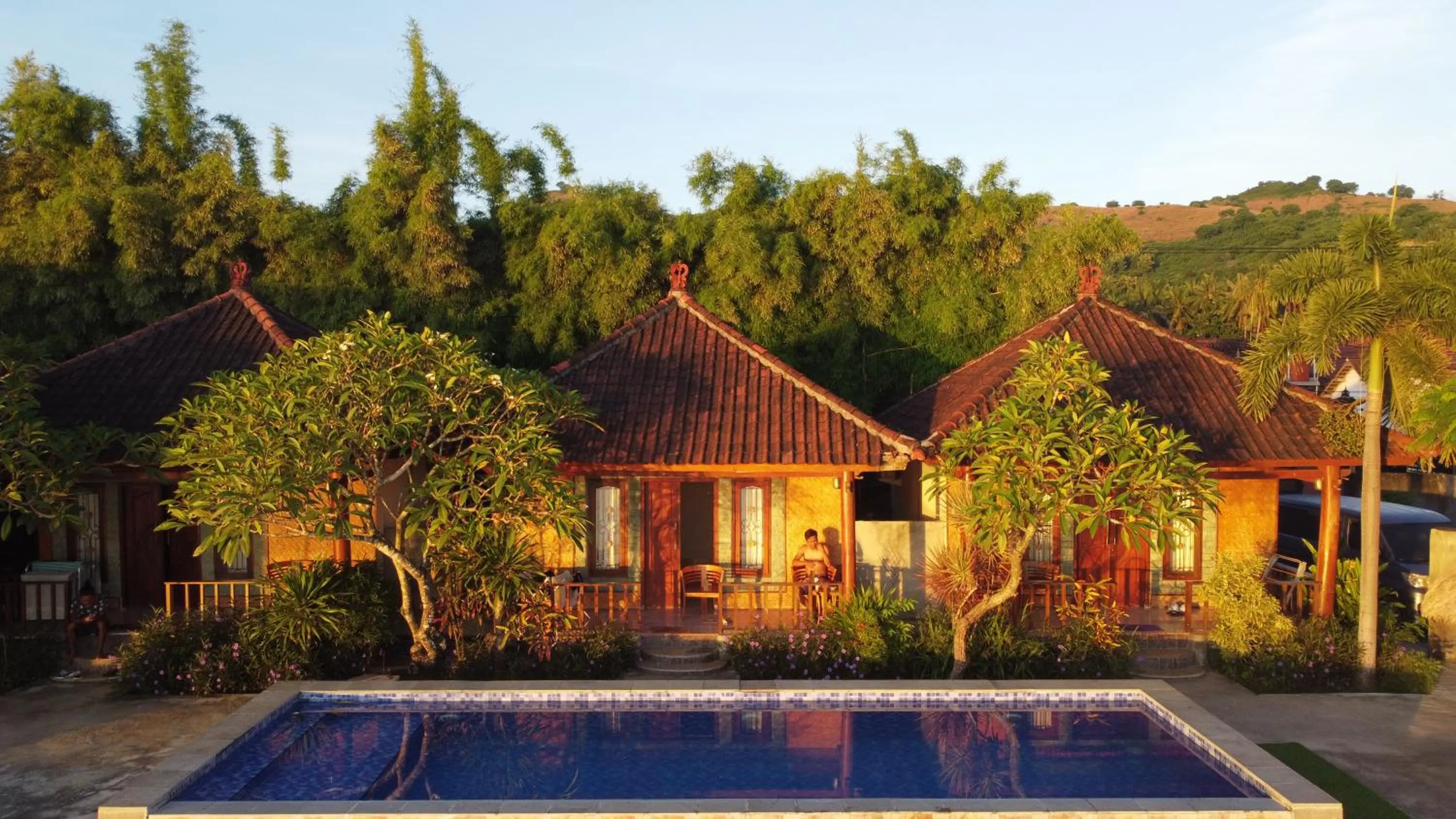 Pool view in Krisna Bungalows and Restaurant