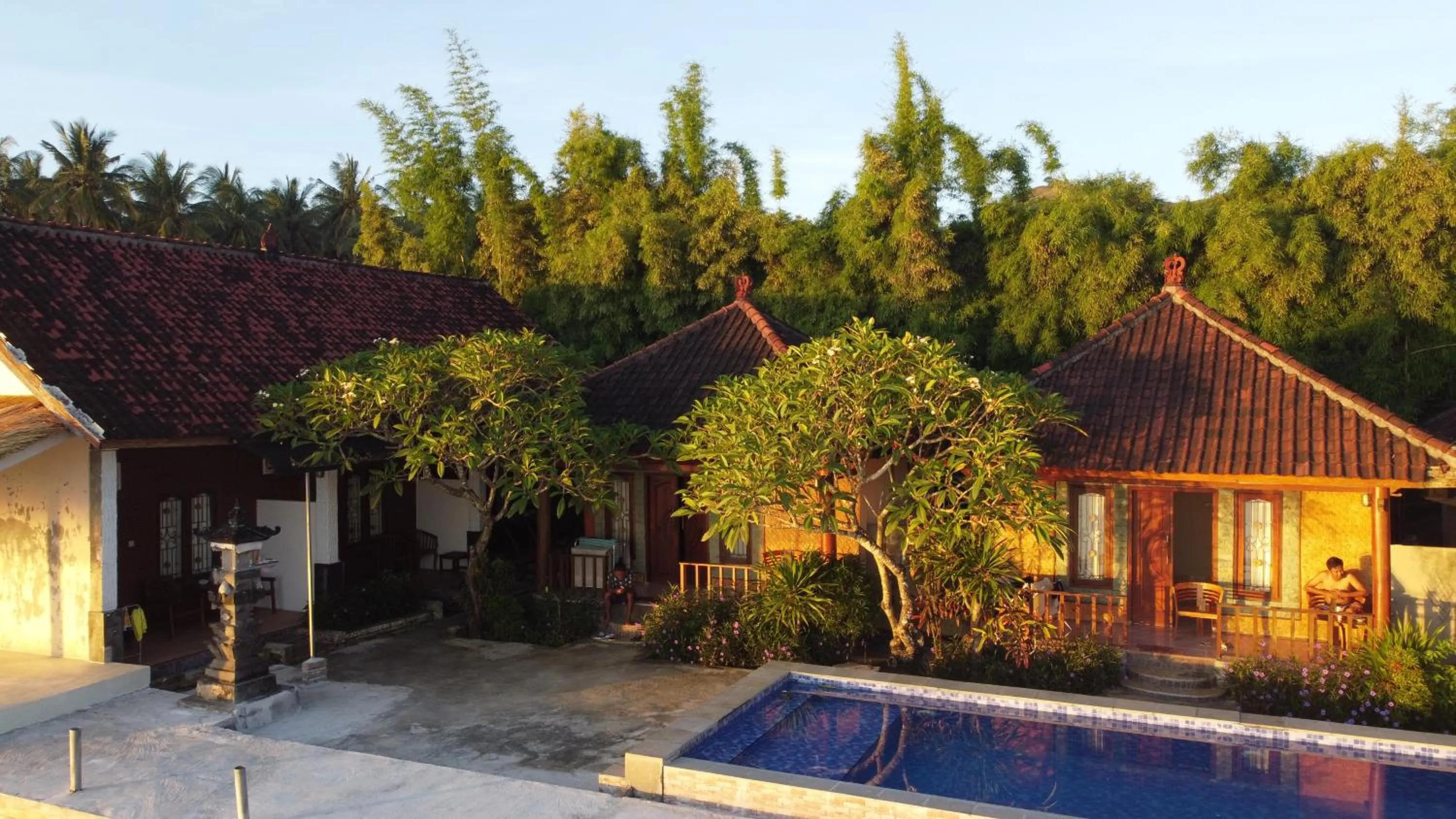 Pool view in Krisna Bungalows and Restaurant