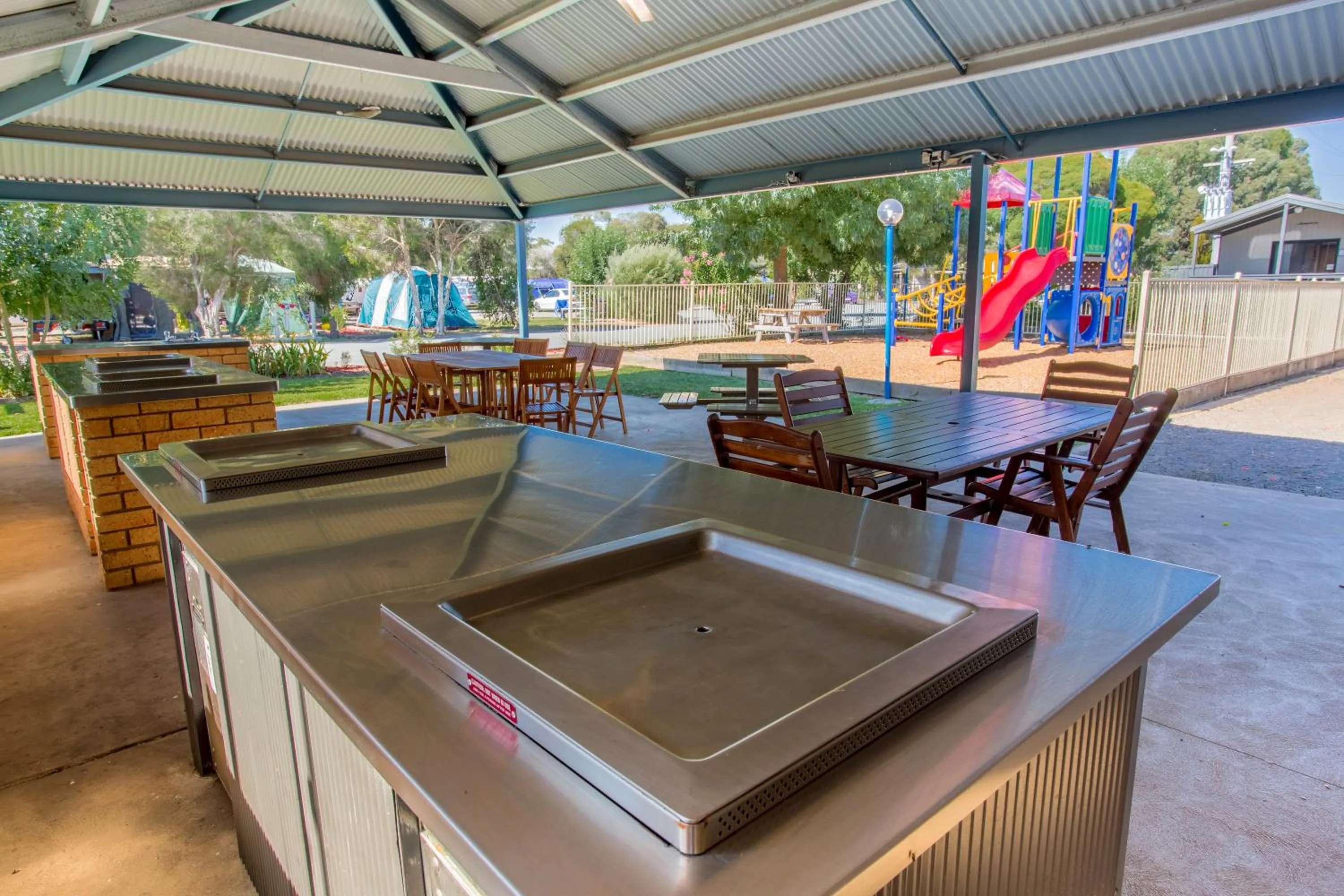 BBQ facilities in BIG4 Shepparton Park Lane Holiday Park