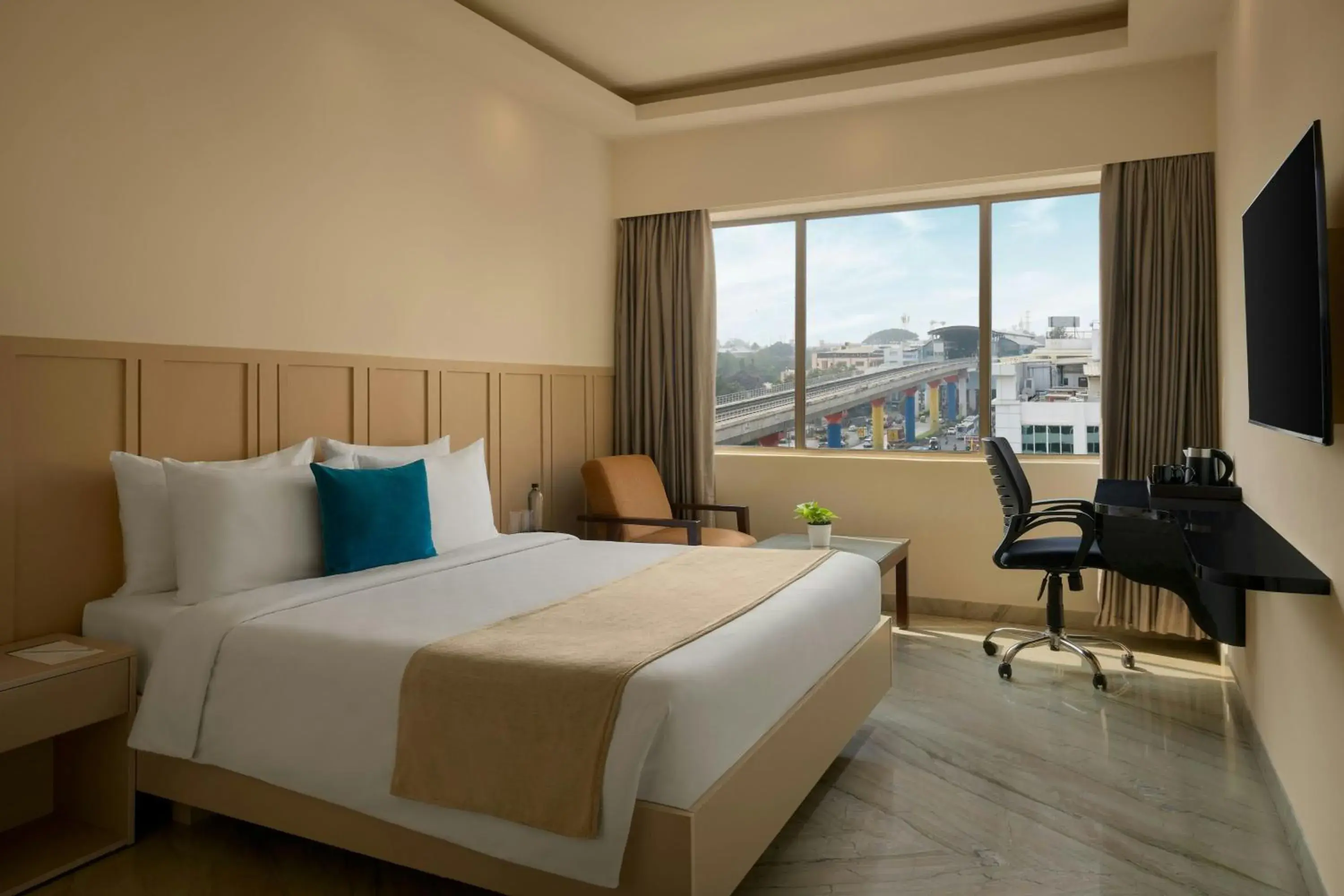 Winter Green Queen Room with City View - single occupancy in The Fern Residency Bengaluru, Yeshwanthpur, Series by Marriott Winter Green Queen Room with City View - single occupancy in The Fern Residency Bengaluru, Yeshwanthpur, Series by Marriott