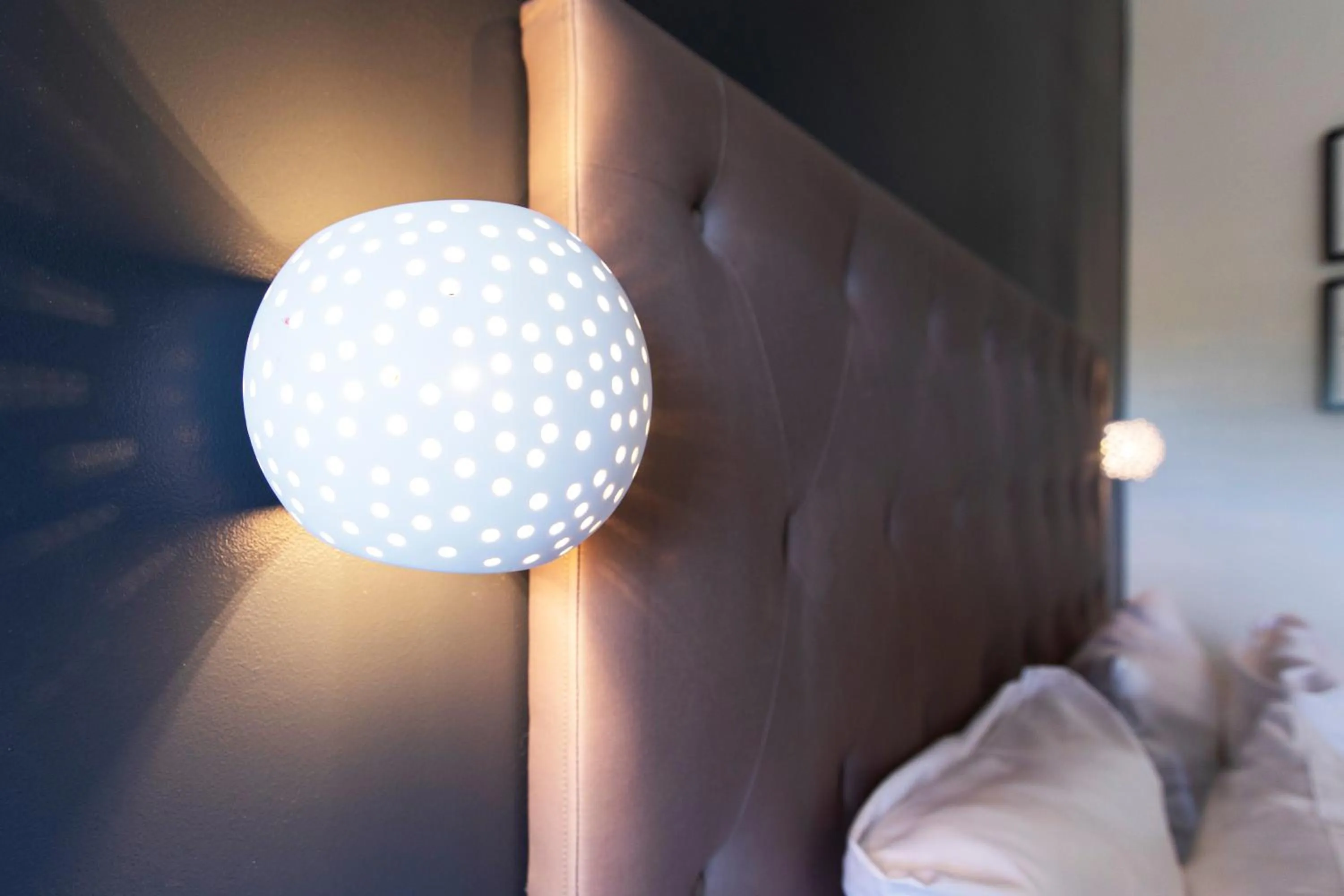 Decorative detail, Bed in Quentin Amsterdam Hotel