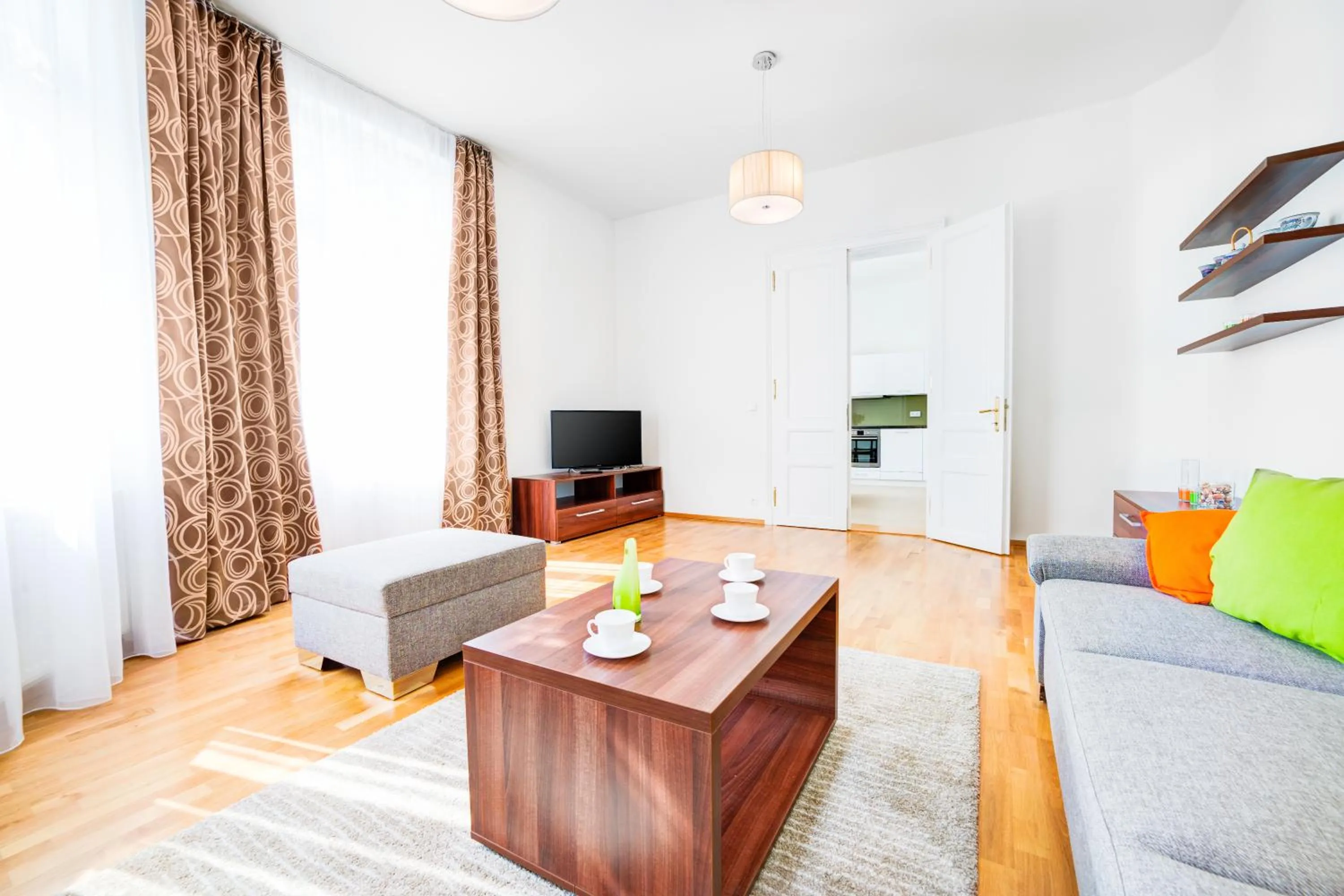 Living room in Bishop Apartments