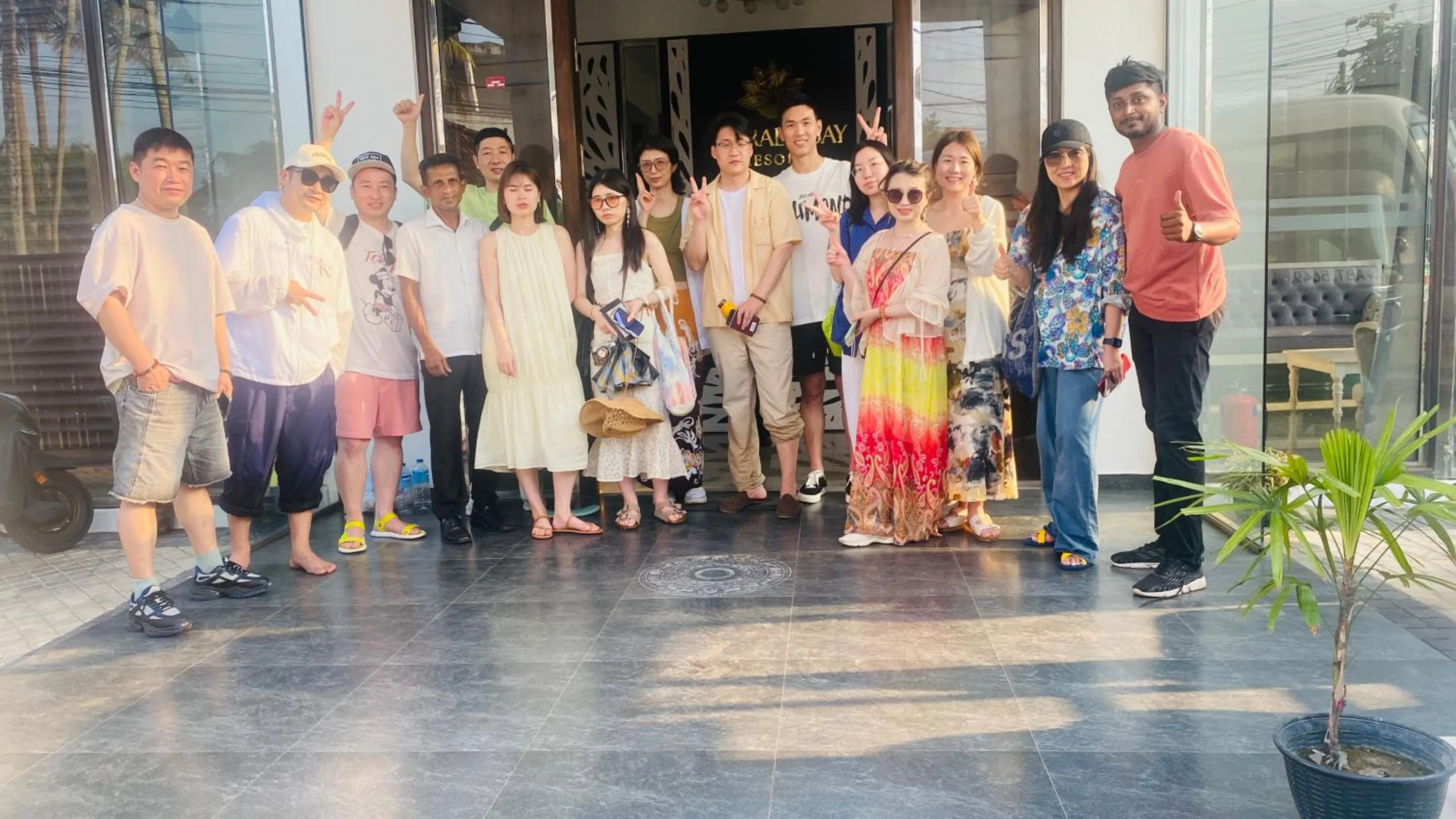 group of guests in Emerald Bay Resort Mirissa