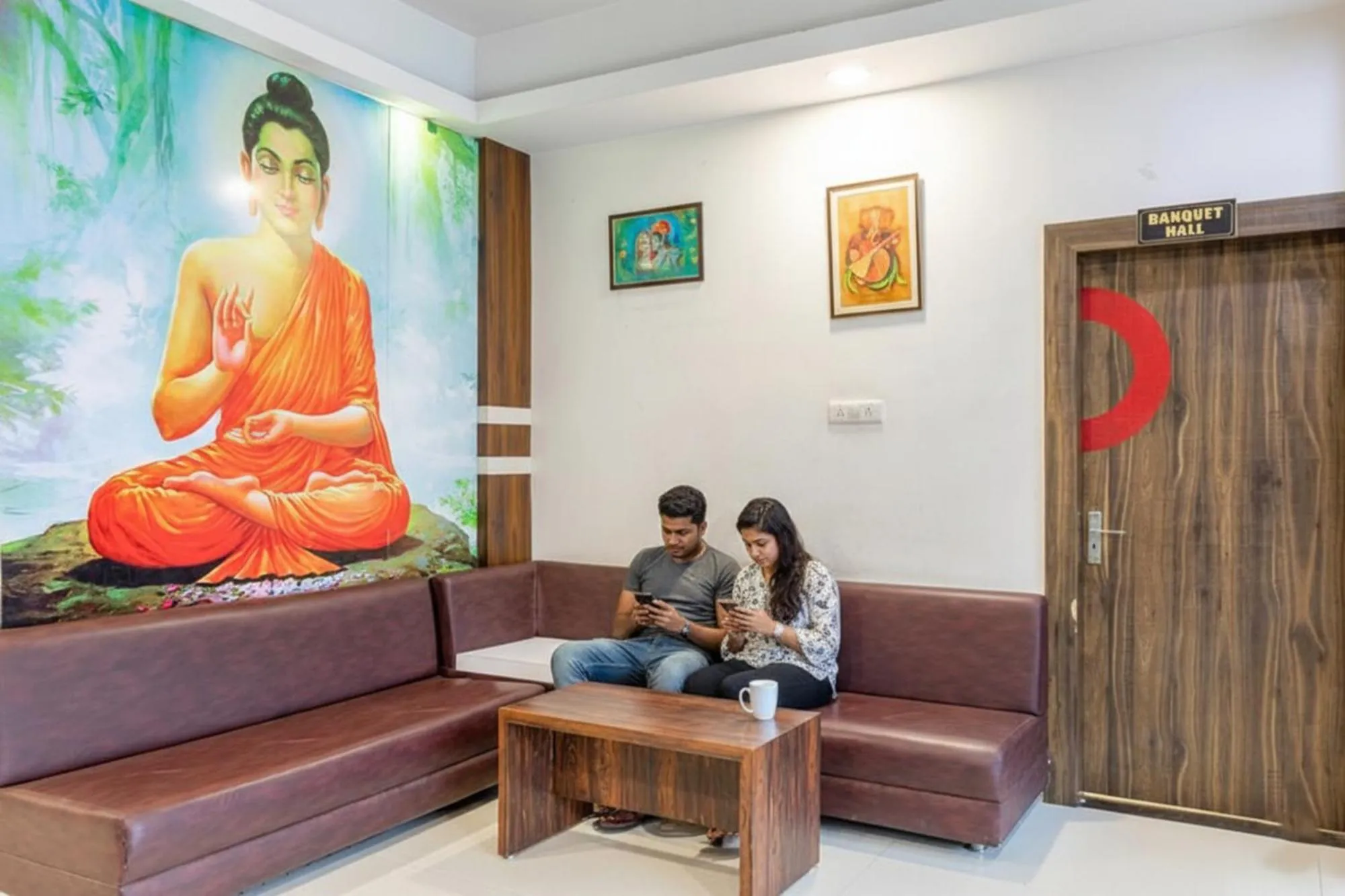 Seating area in FabHotel Ocean Pearl