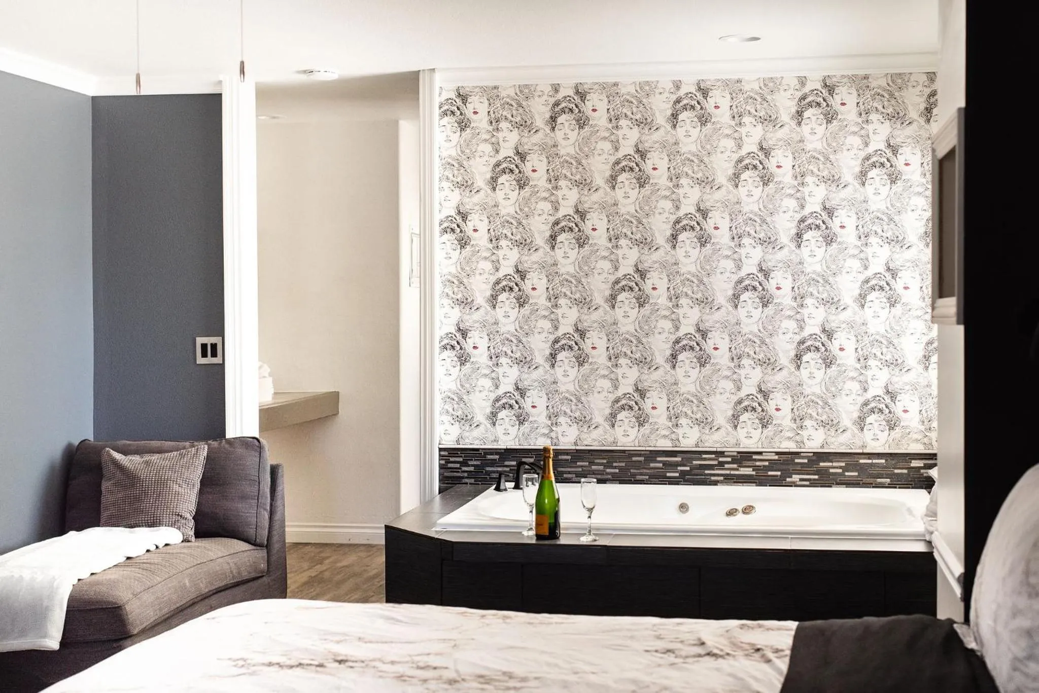 Bed in Big Bear Spa Suites