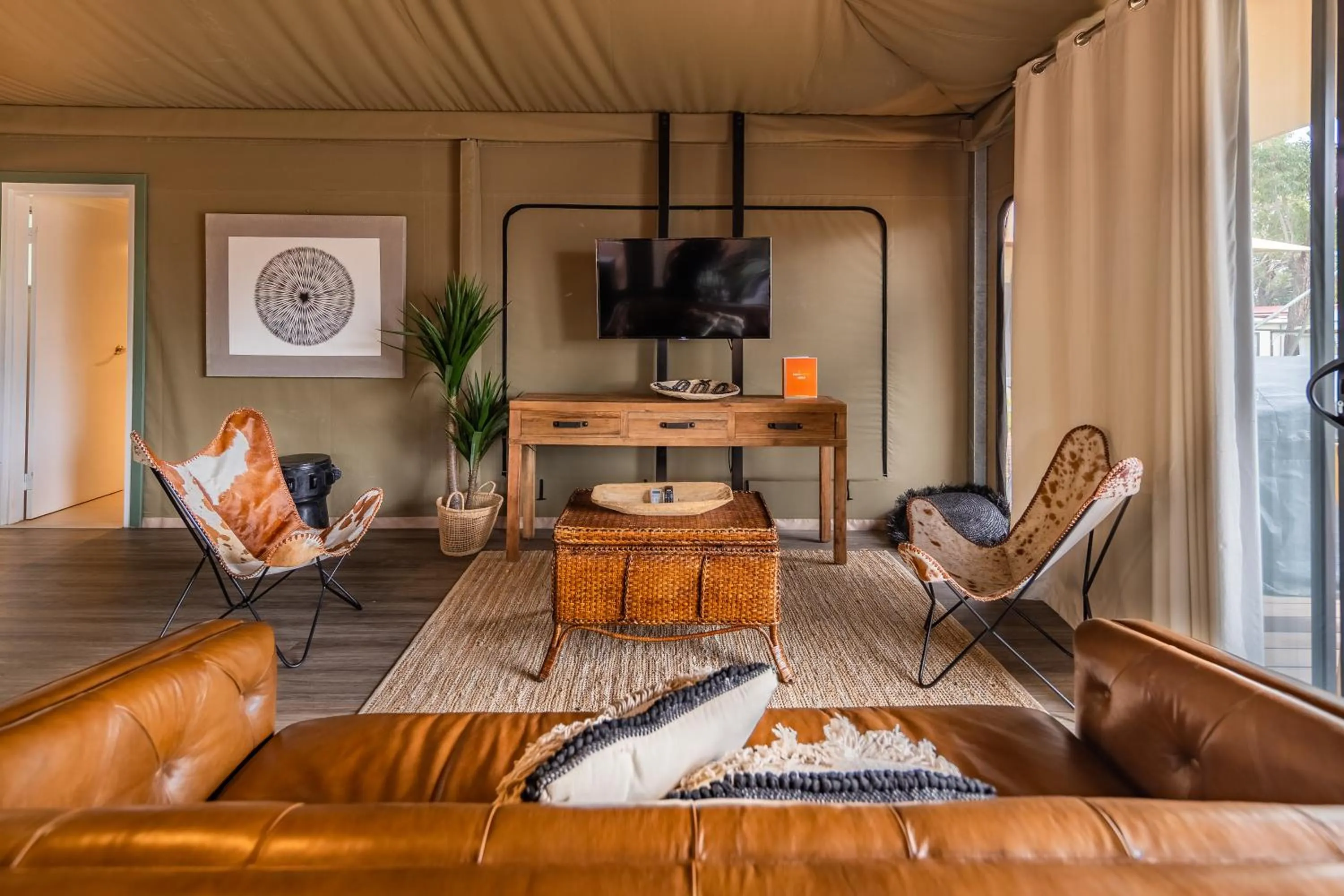 Living room in NRMA Broulee Holiday park