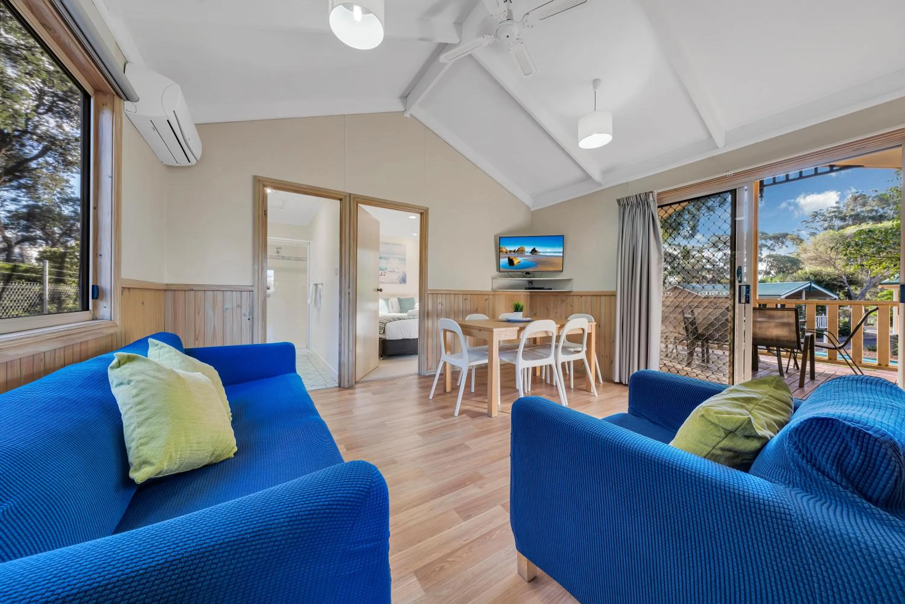 Living room in NRMA Broulee Holiday park