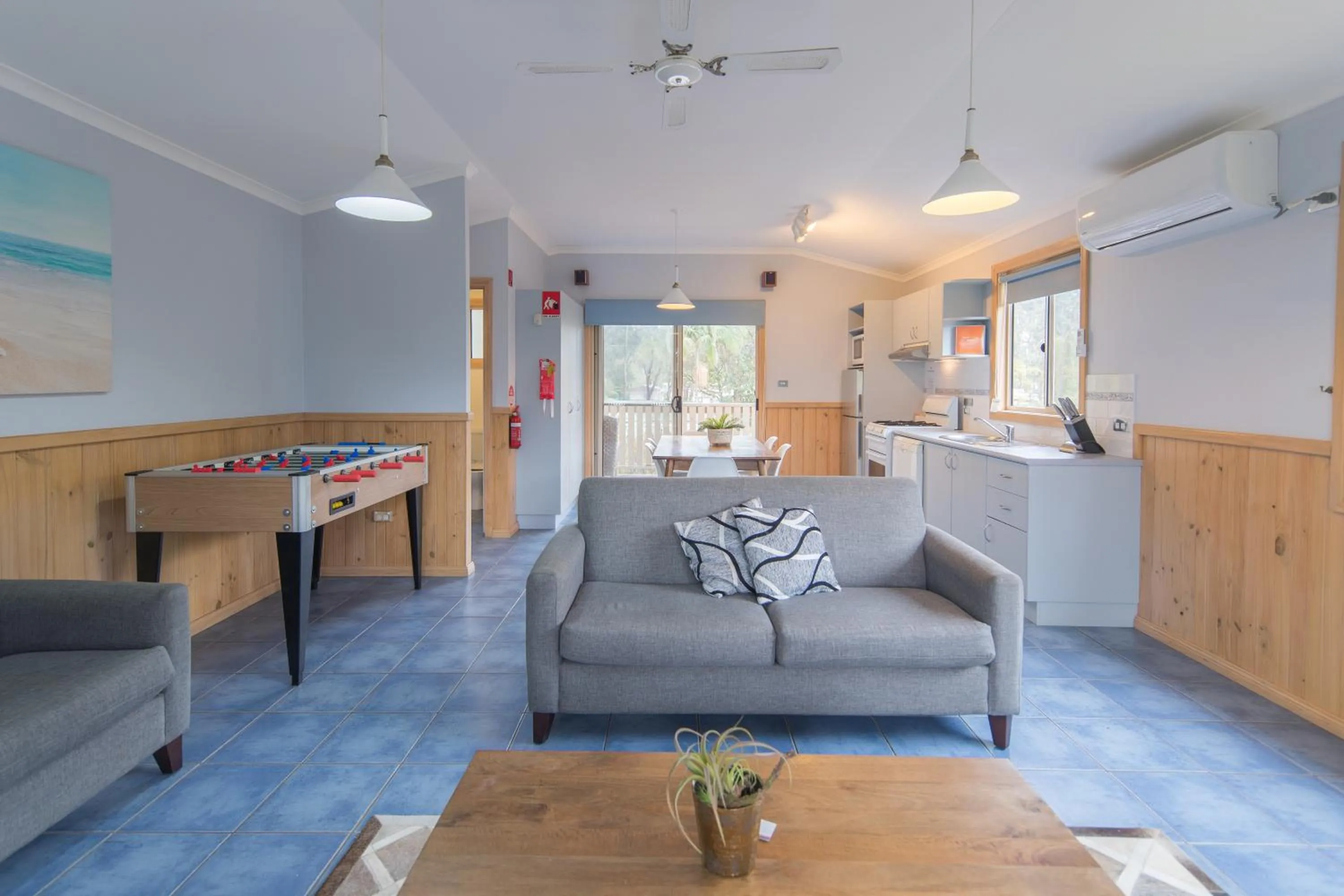 Living room in NRMA Broulee Holiday park