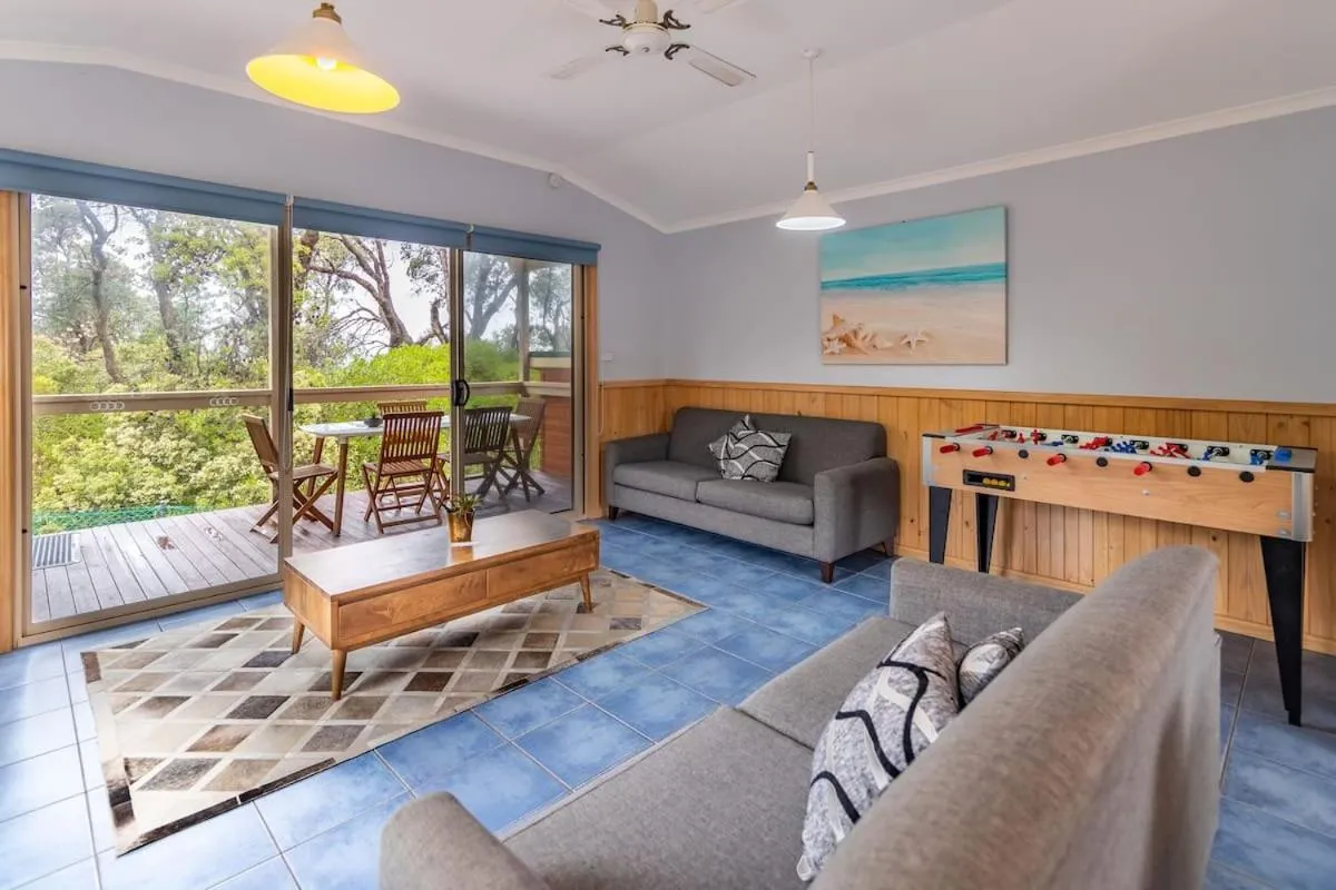 Seating area in NRMA Broulee Holiday park