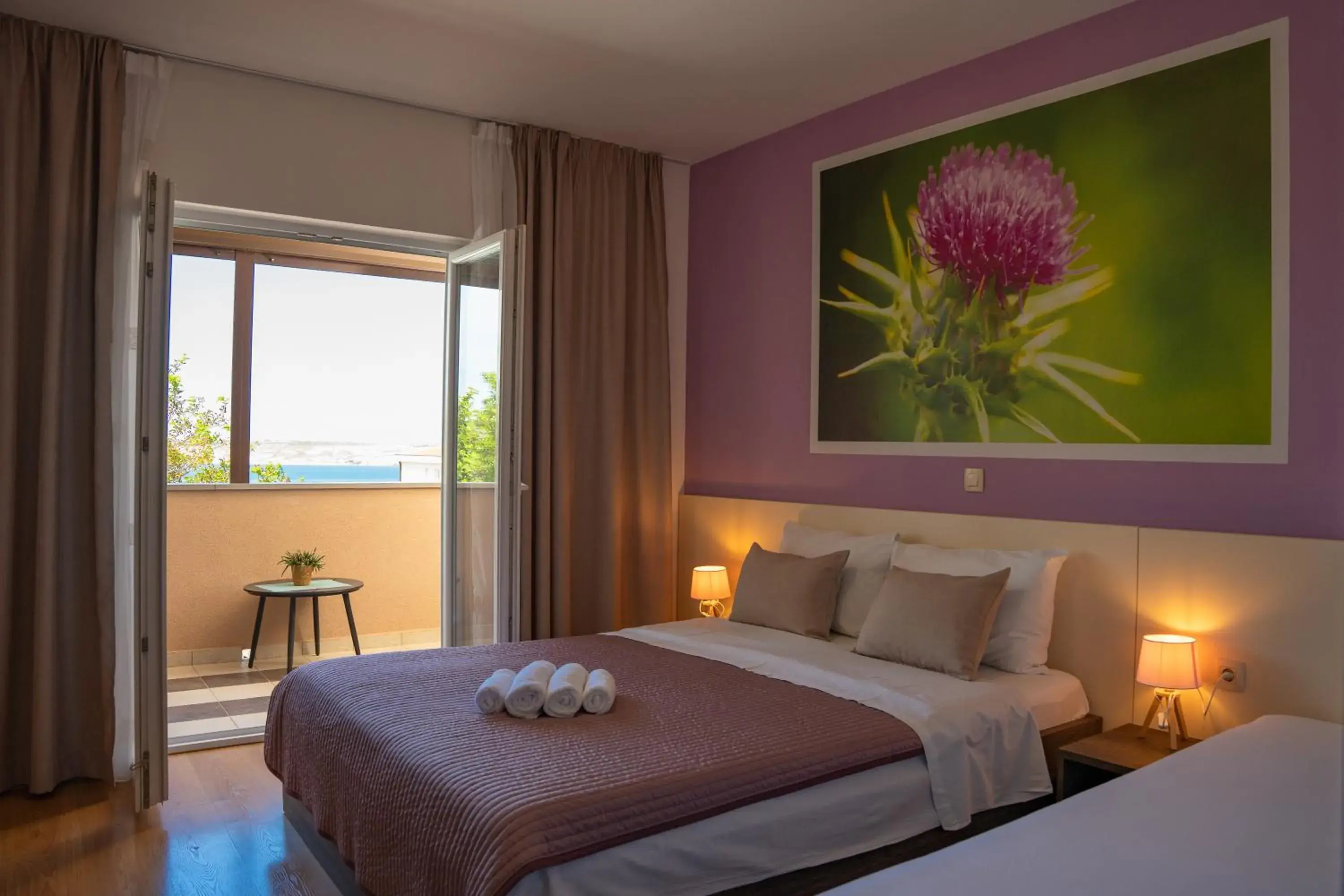 Quadruple Room with Balcony and Sea View in Bed & Breakfast Marta & Tona Quadruple Room with Balcony and Sea View in Bed & Breakfast Marta & Tona