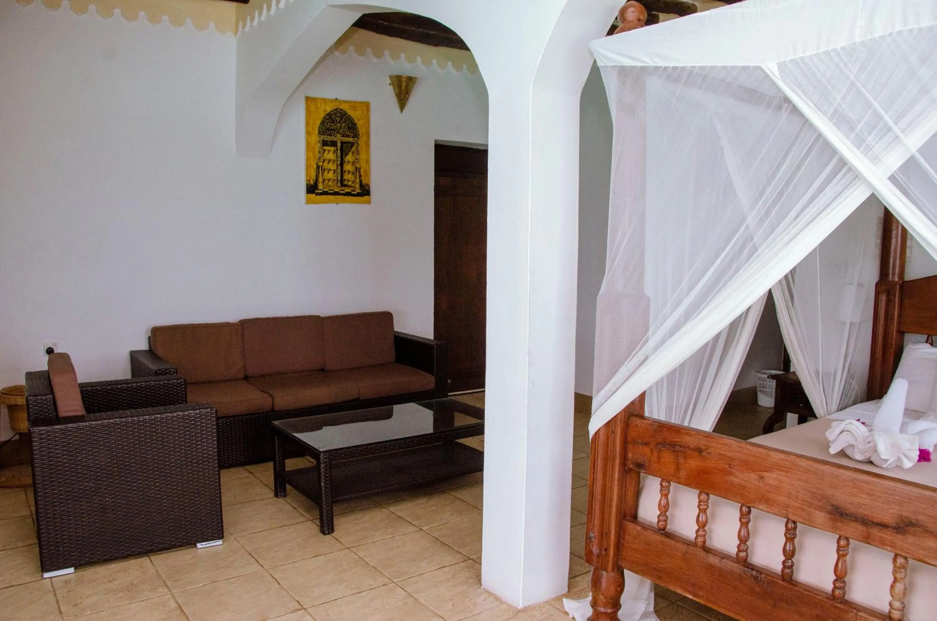 Seating area, Bed in Langi Langi Beach Bungalows