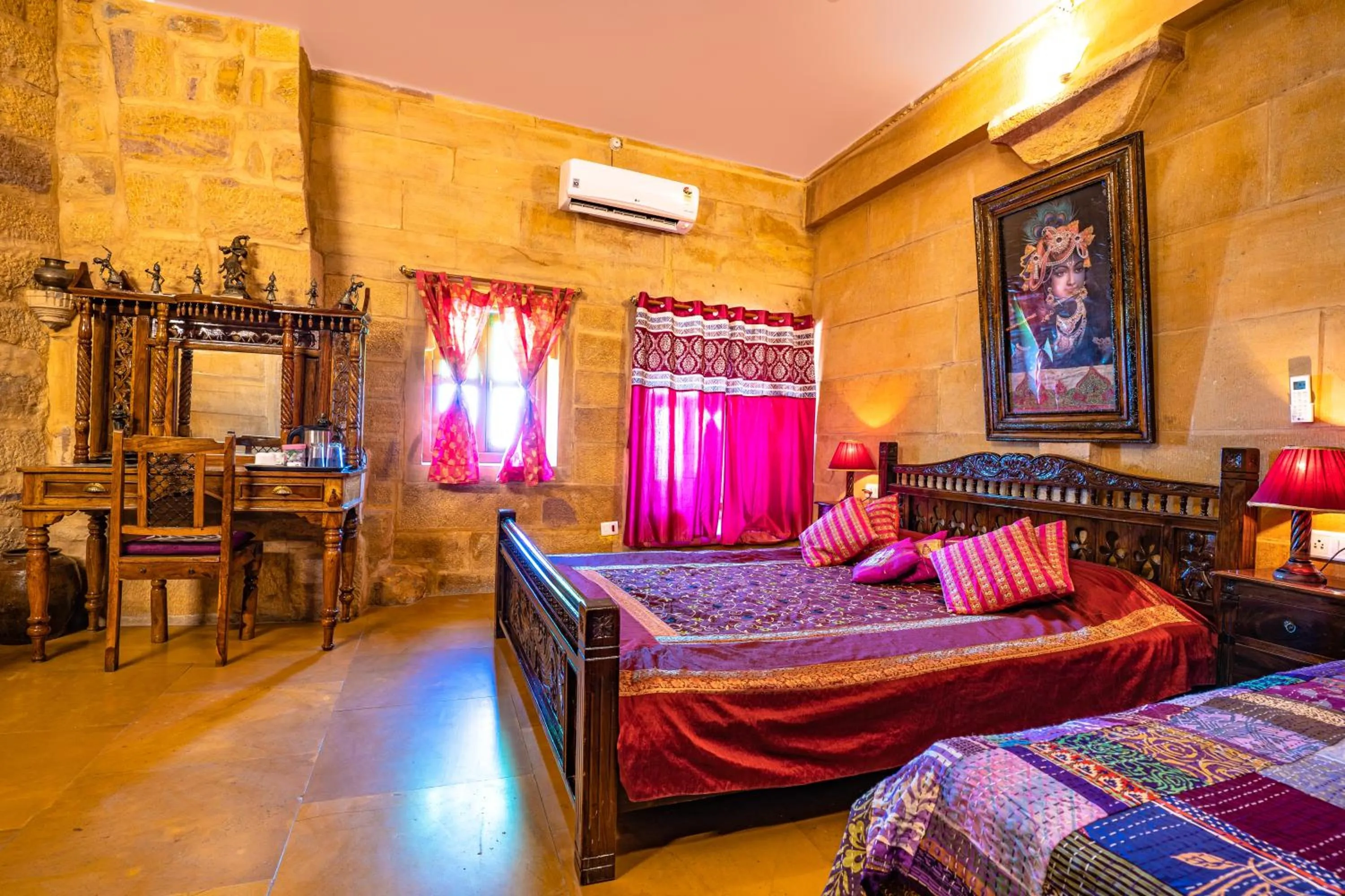 Photo of the whole room, Bed in Hotel Garh Jaisal Haveli