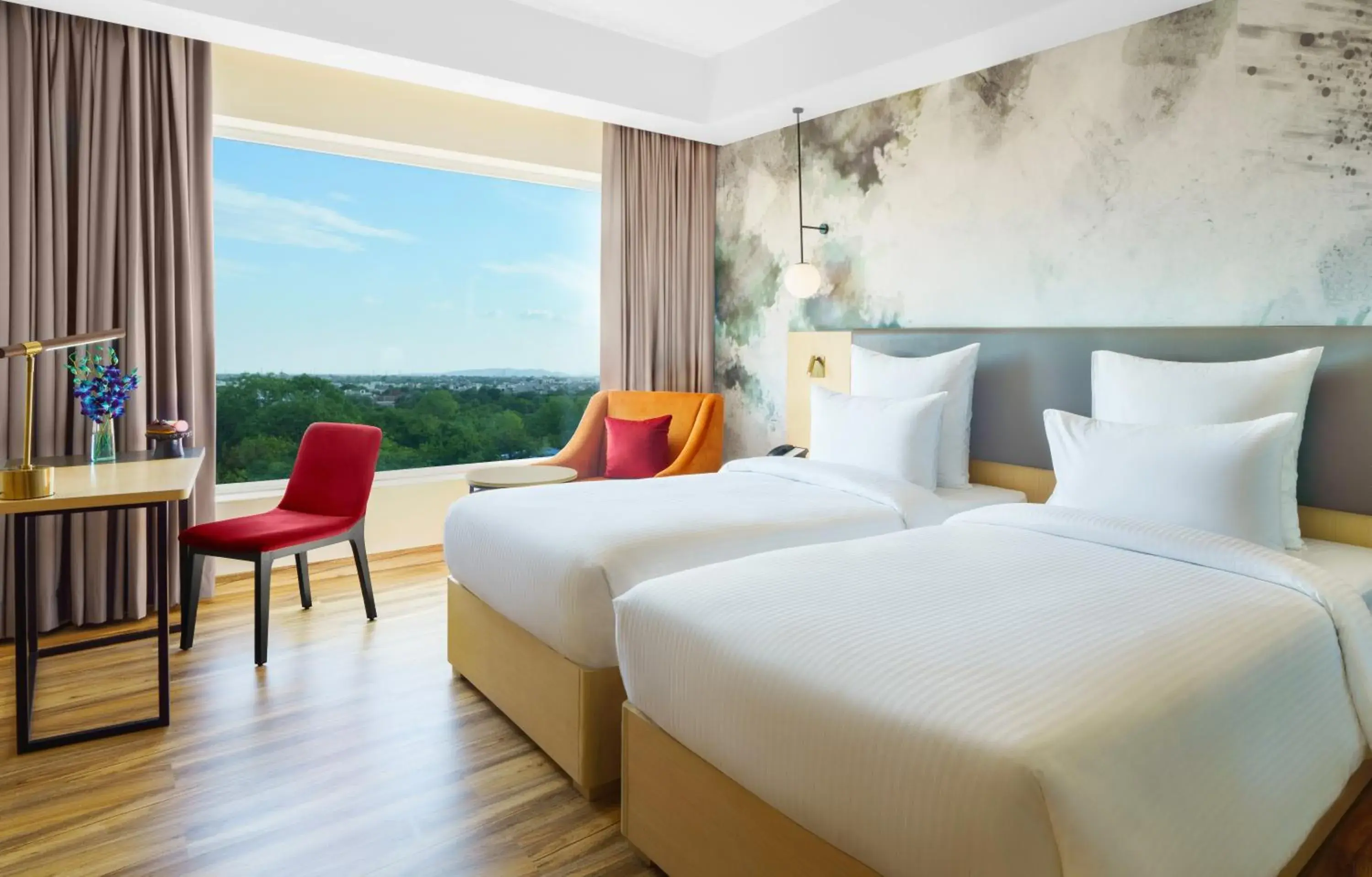 Executive Room with Two Single Beds - Non Smoking/Pool side: Avail *Unlimited IMFL (6-8 PM) (Selected drinks only), Early check-in before 2 hrs, 15% off on F&B, 20% on SPA, Happy Hours from 11am-7pm in Novotel Jaipur Convention Centre Executive Room with Two Single Beds - Non Smoking/Pool side: Avail *Unlimited IMFL (6-8 PM) (Selected drinks only), Early check-in before 2 hrs, 15% off on F&B, 20% on SPA, Happy Hours from 11am-7pm in Novotel Jaipur Convention Centre