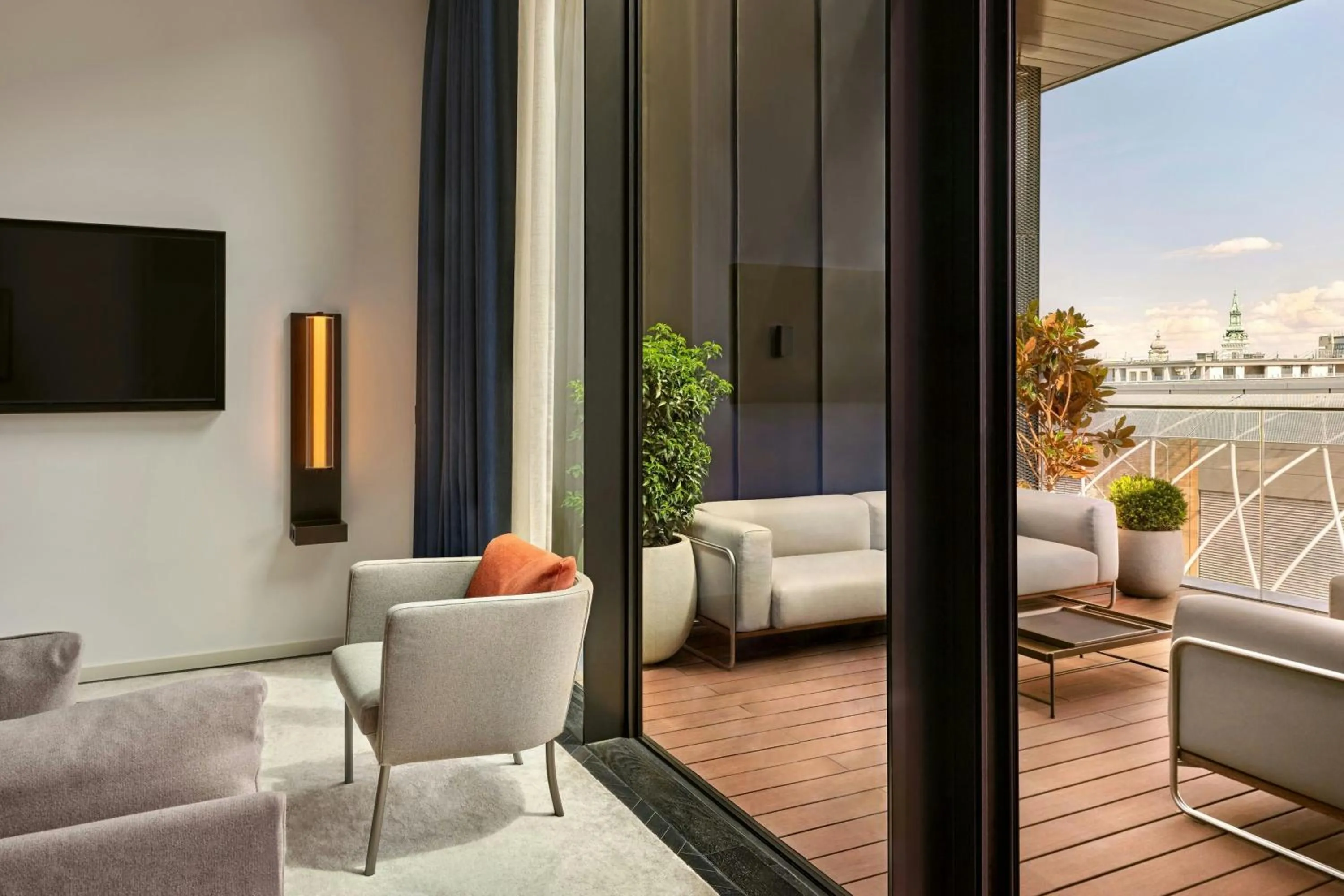 Bedroom in Dorothea Hotel, Budapest, Autograph Collection