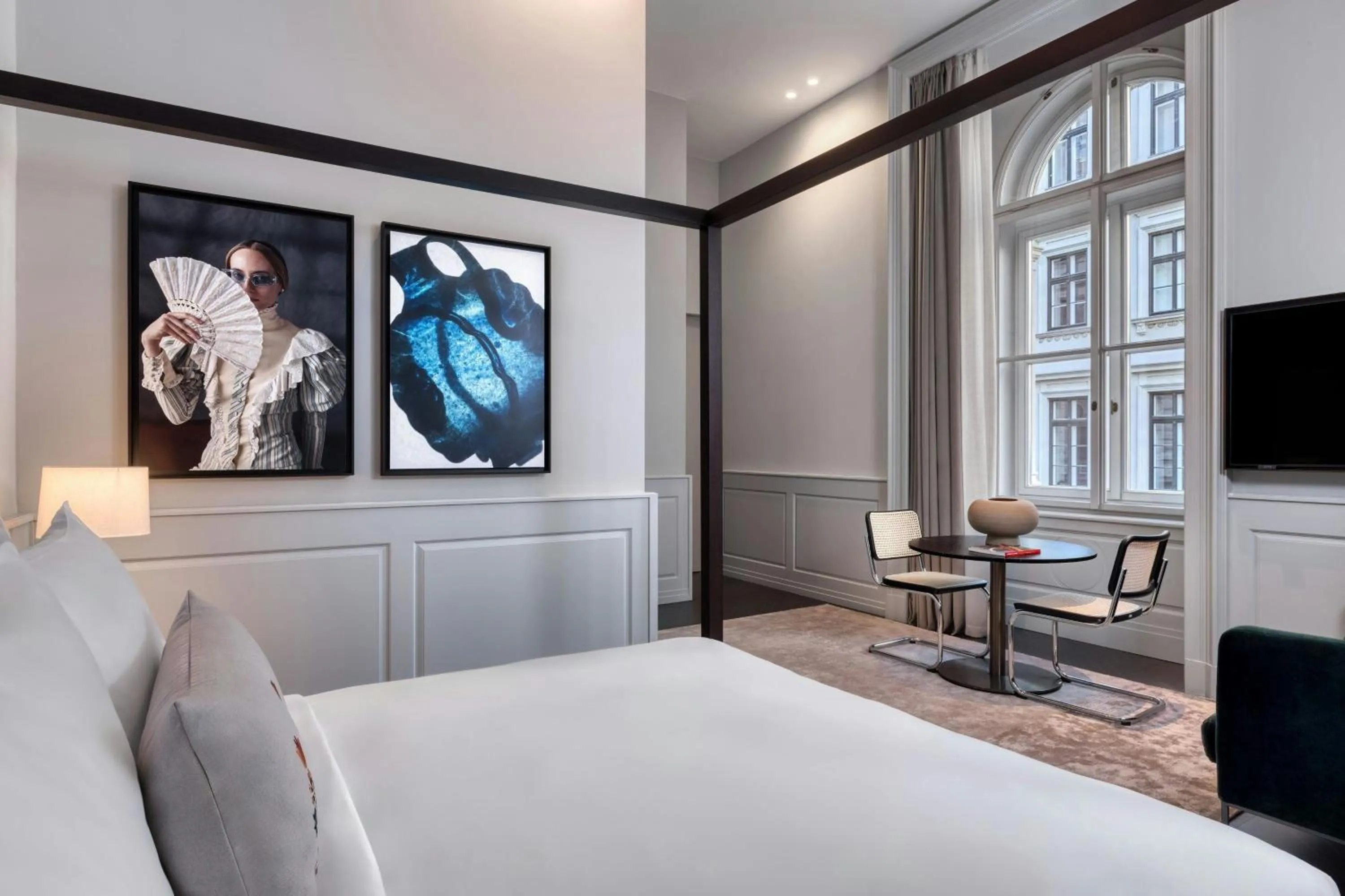 Bedroom, Bed in Dorothea Hotel, Budapest, Autograph Collection