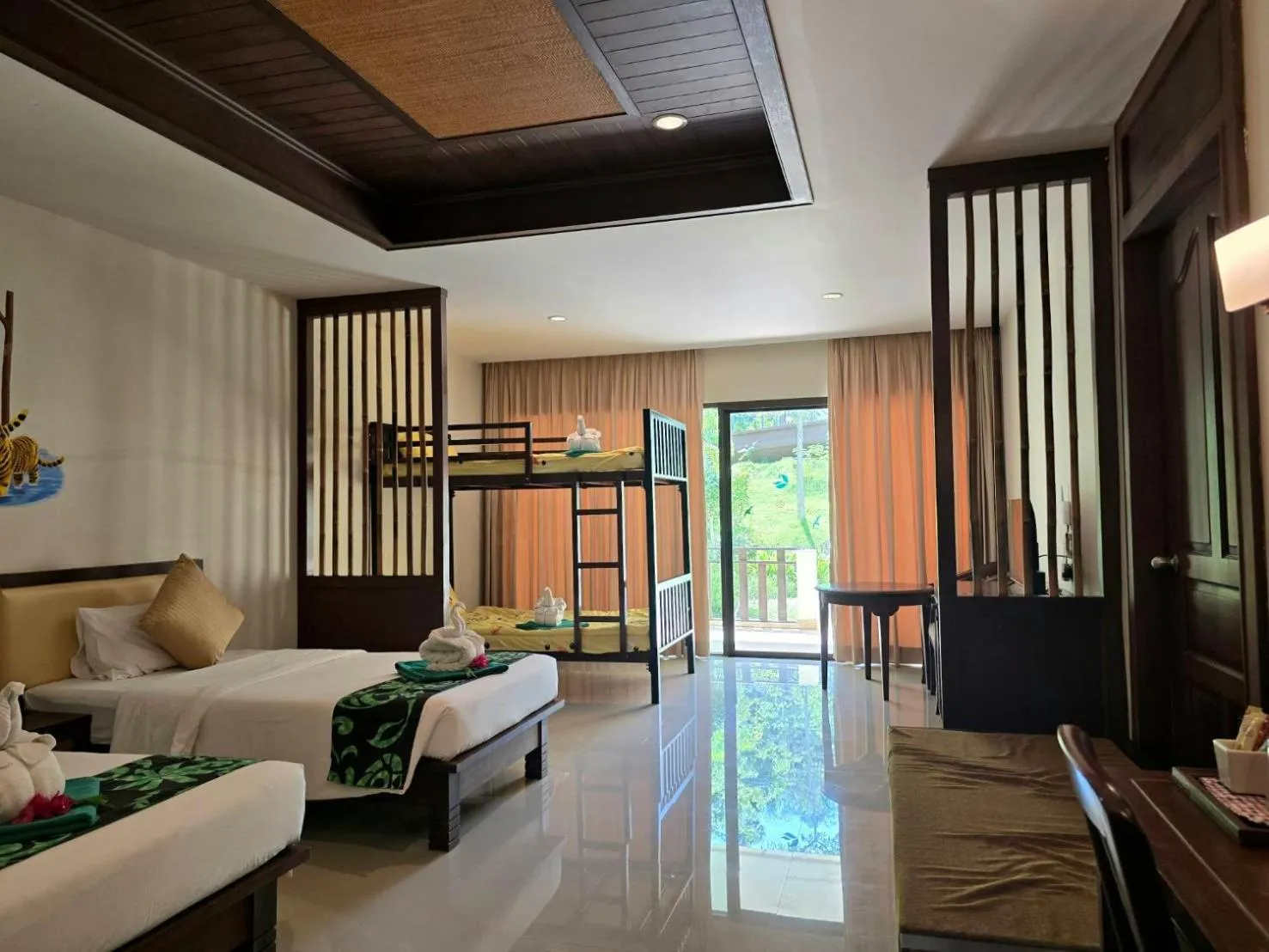 View (from property/room), Bed in Hotel and Beach Bungalow at Lanta Resort