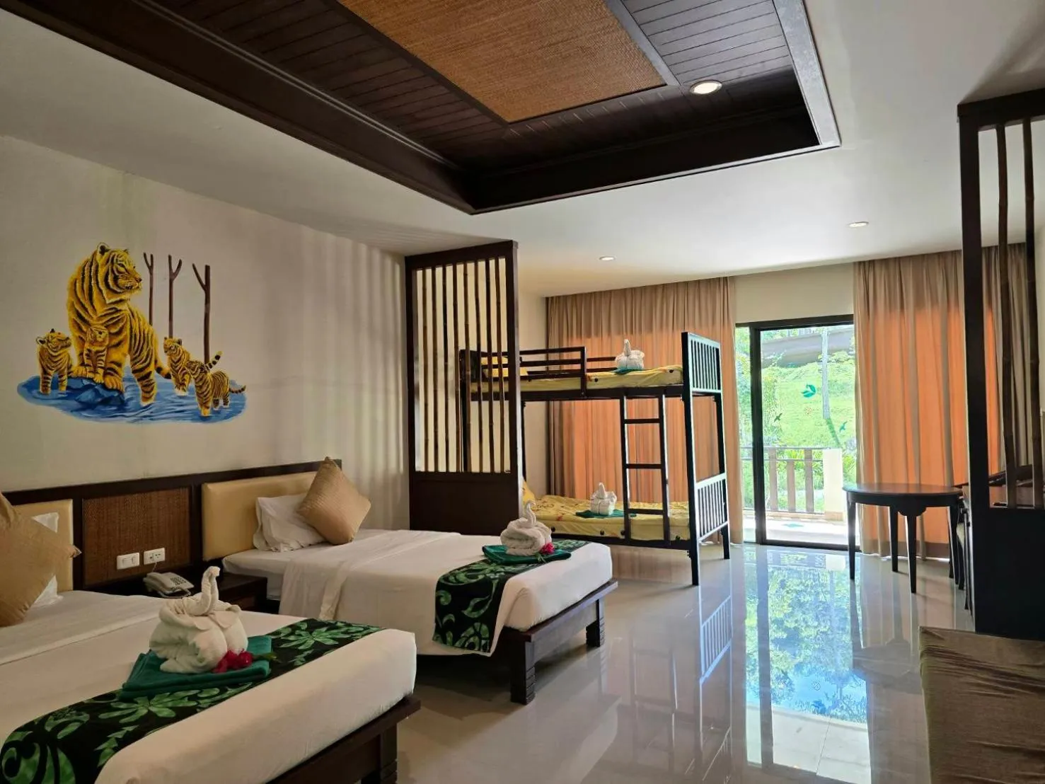 Photo of the whole room, Bed in Hotel and Beach Bungalow at Lanta Resort