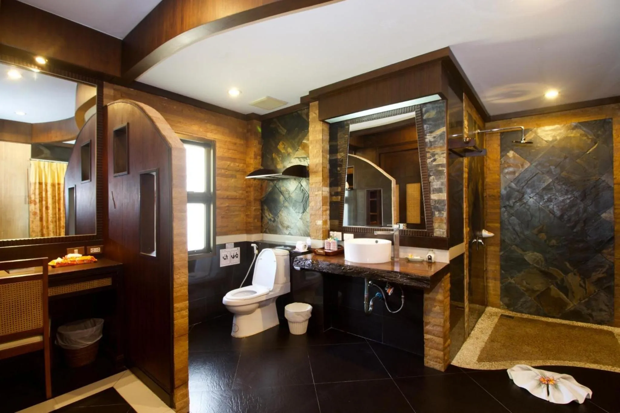 Shower in Hotel and Beach Bungalow at Lanta Resort