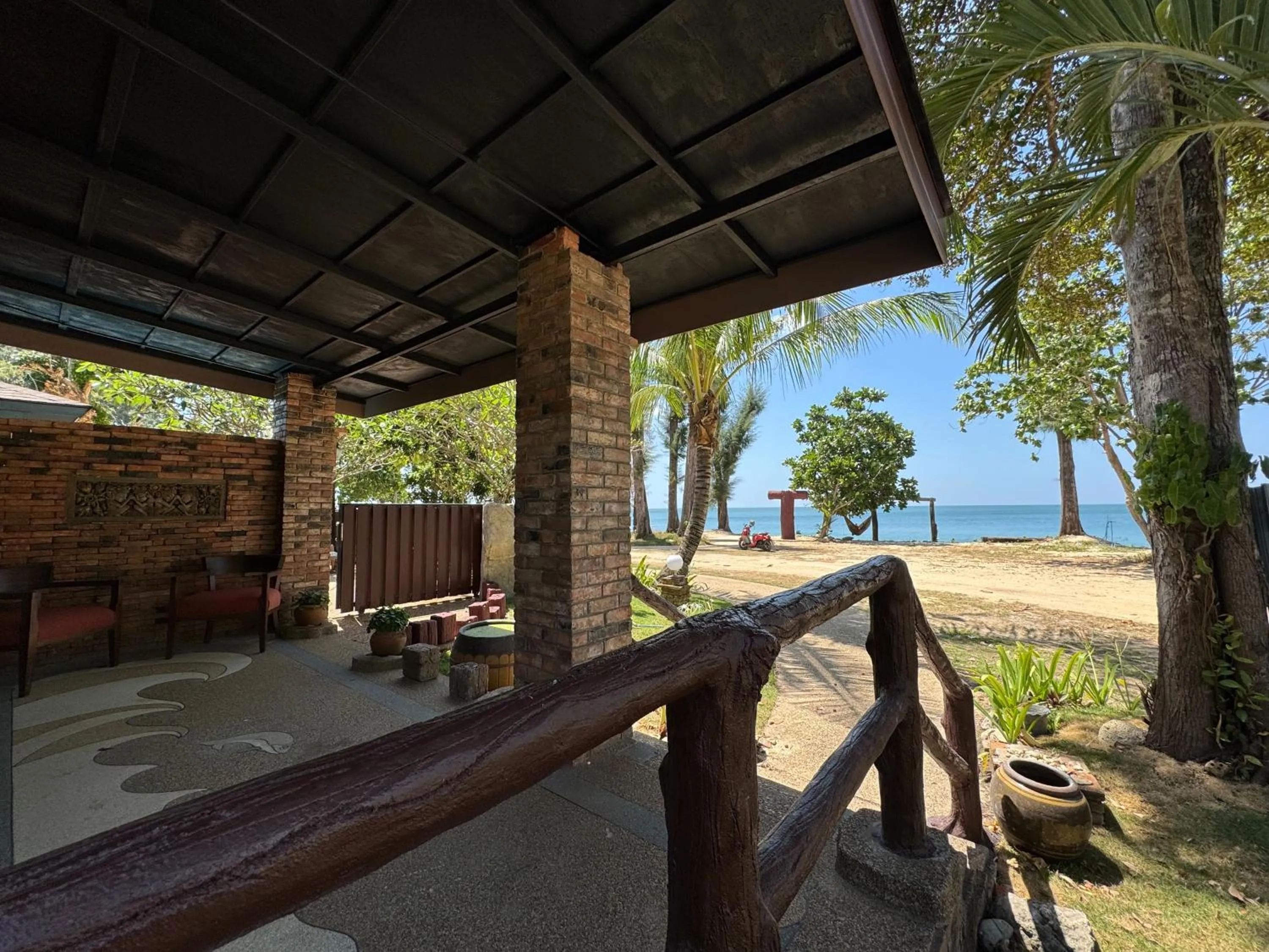 Patio in Hotel and Beach Bungalow at Lanta Resort