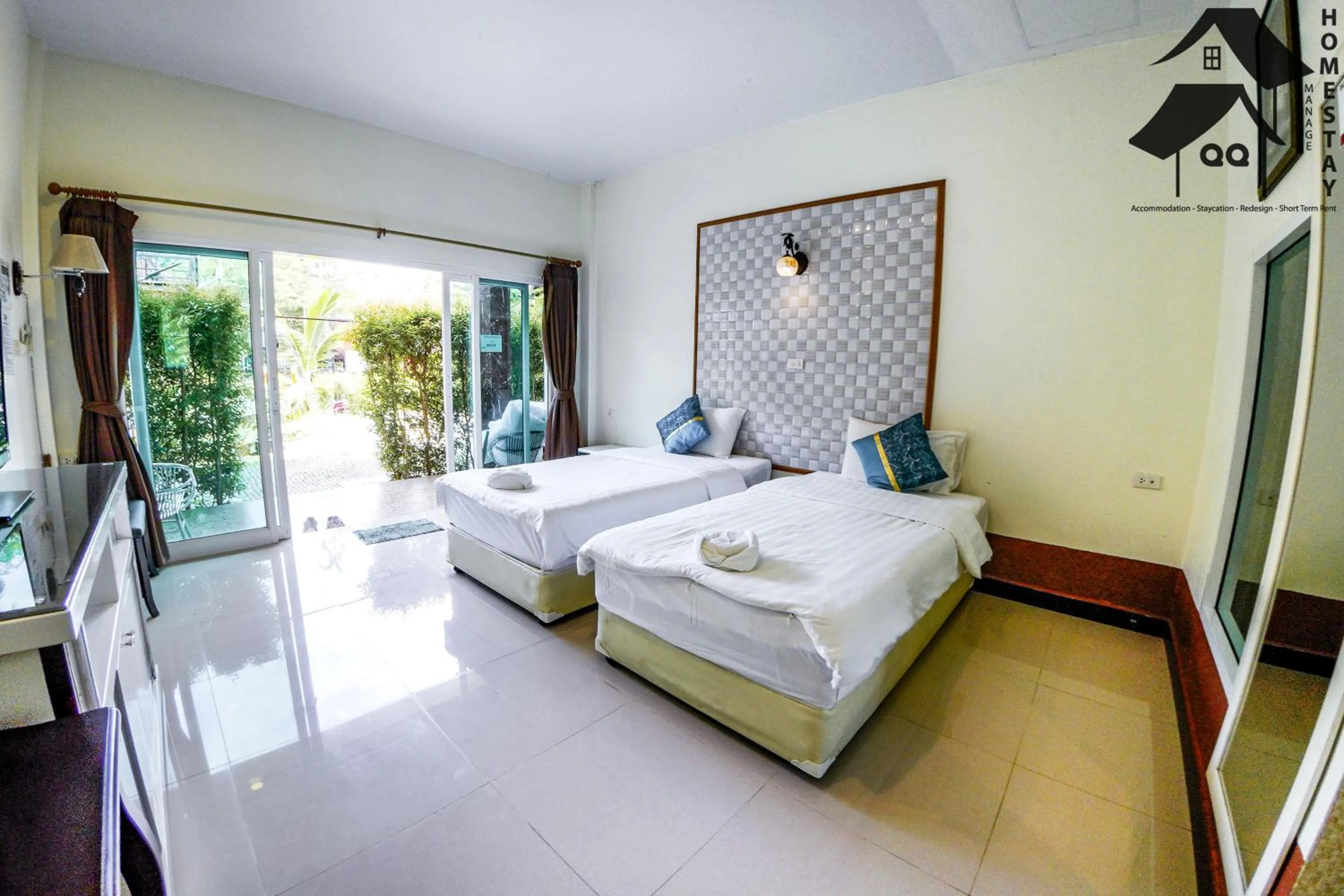 Bed in Happy Garden Resort Betong