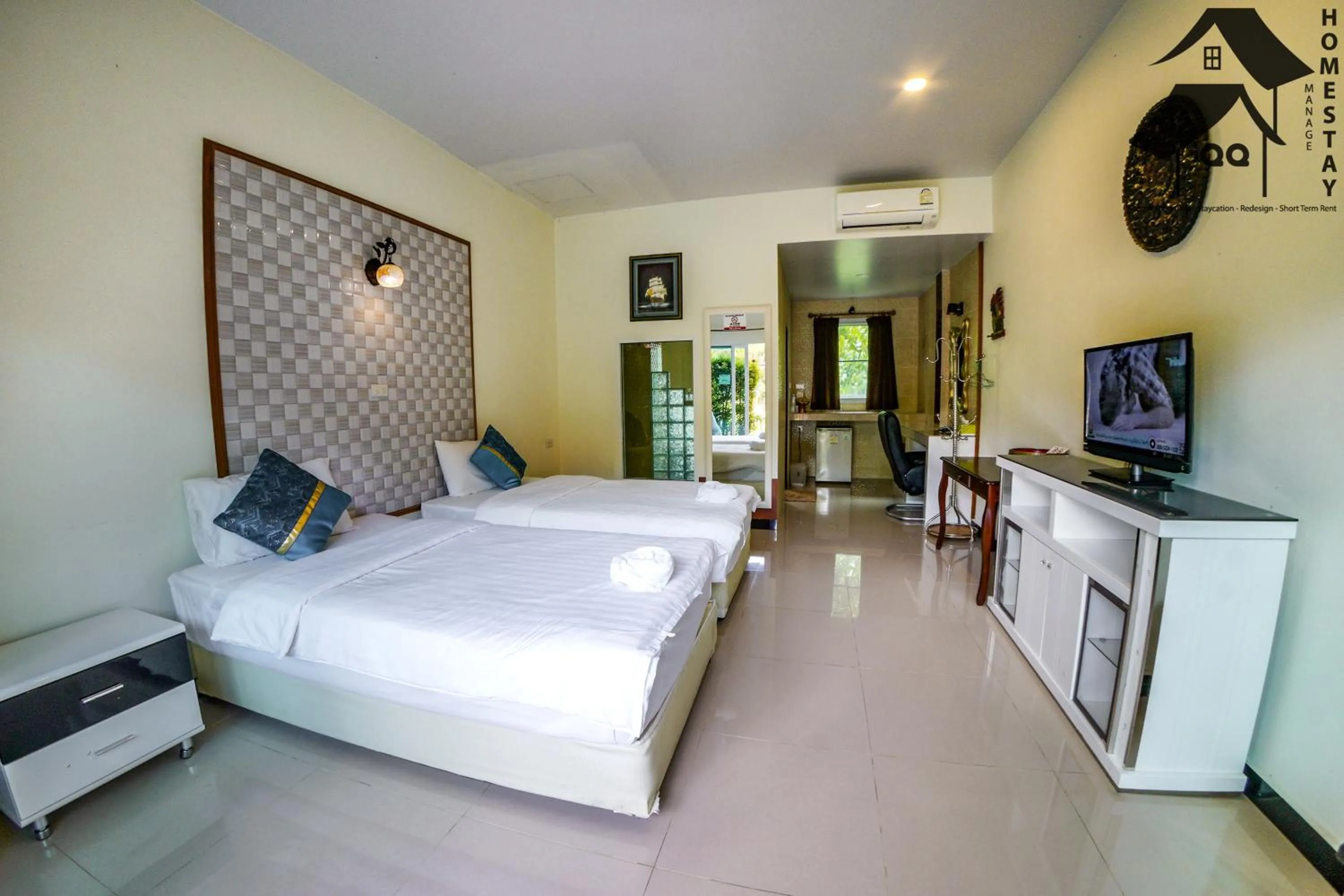 Bed in Happy Garden Resort Betong