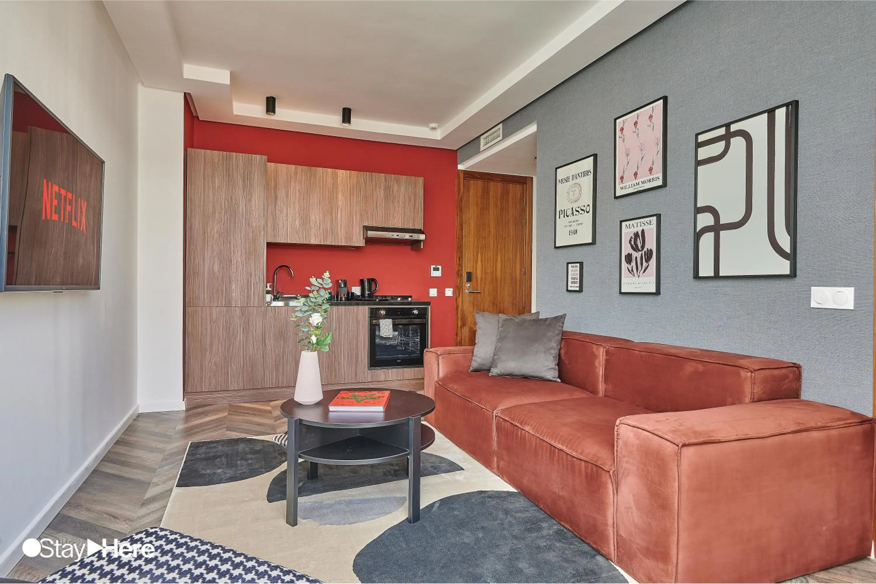 Kitchen or kitchenette in Stayhere Rabat - Agdal 4 - Hotel