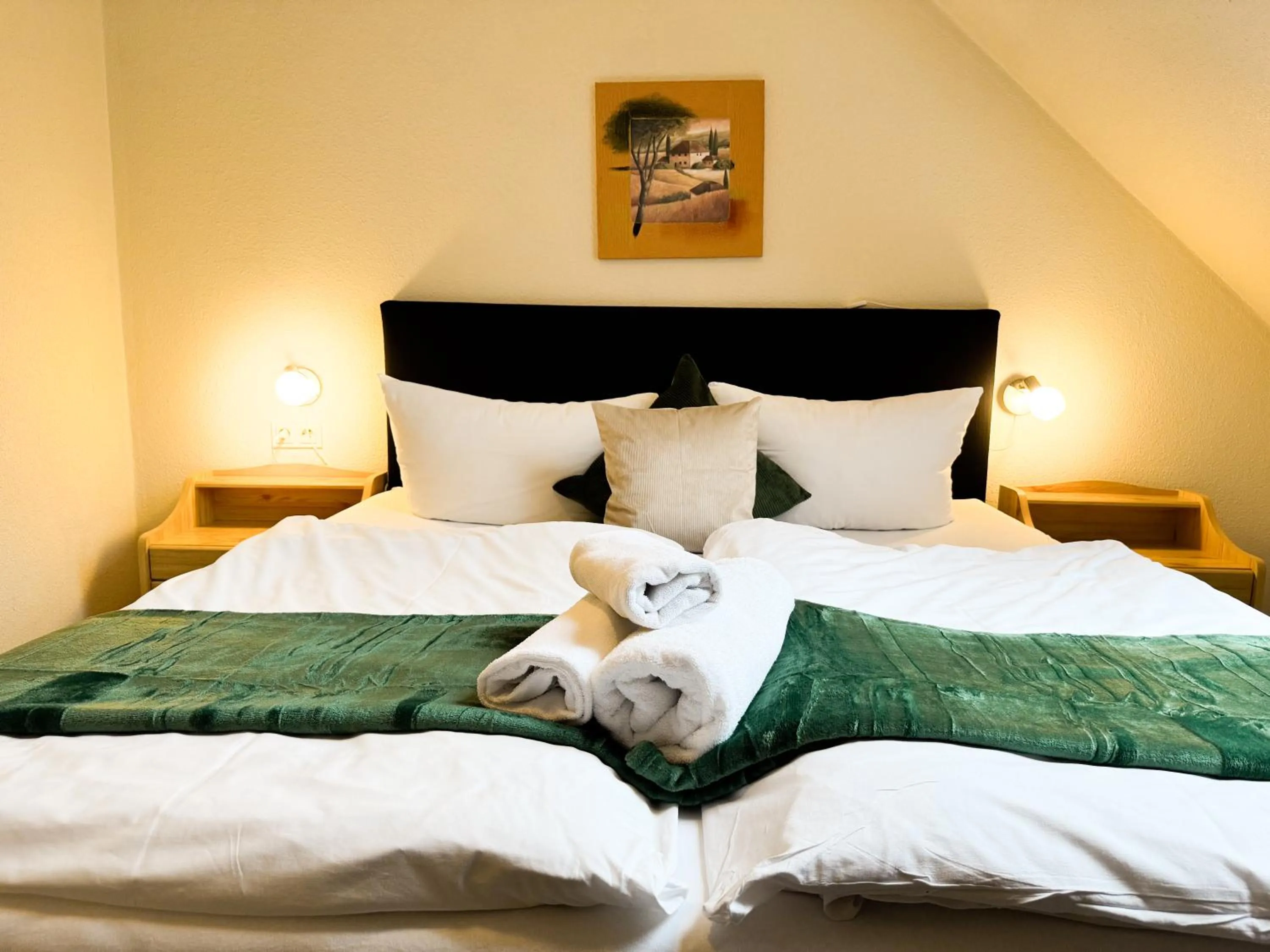 Bed in Hotel Restaurant Graber