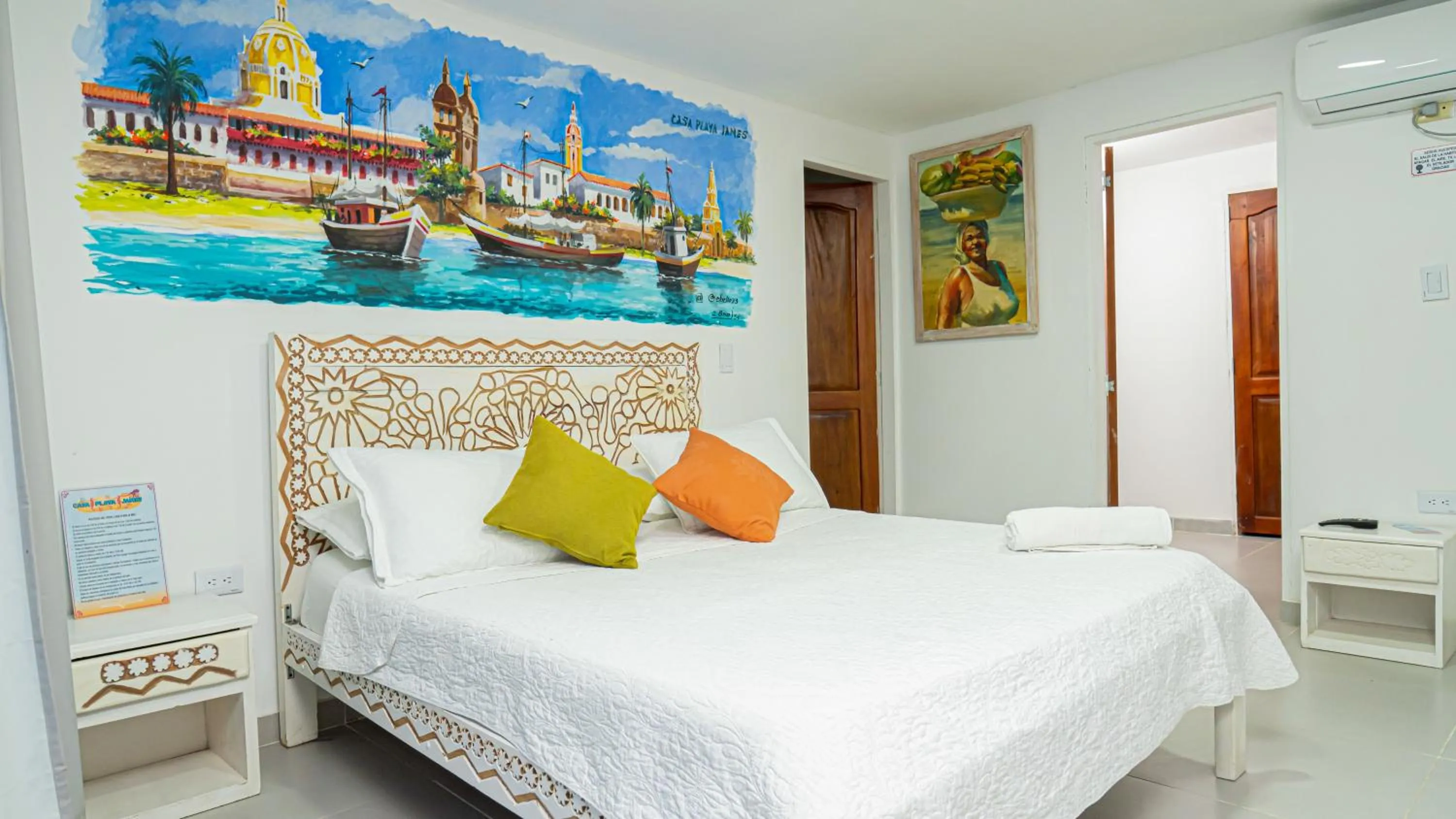 Bedroom, Bed in Casa Playa James