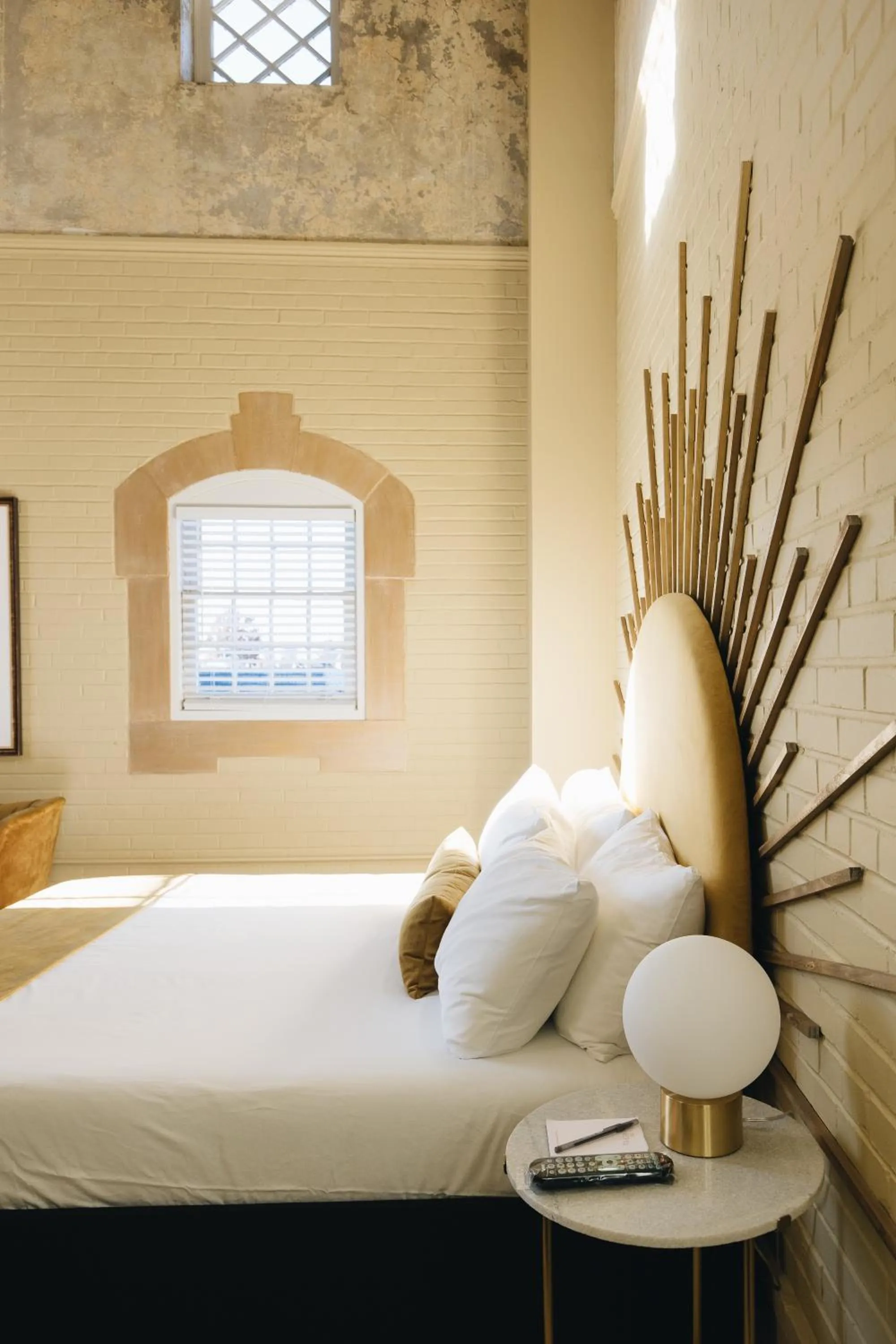 Bed in The Bellwether Hotel