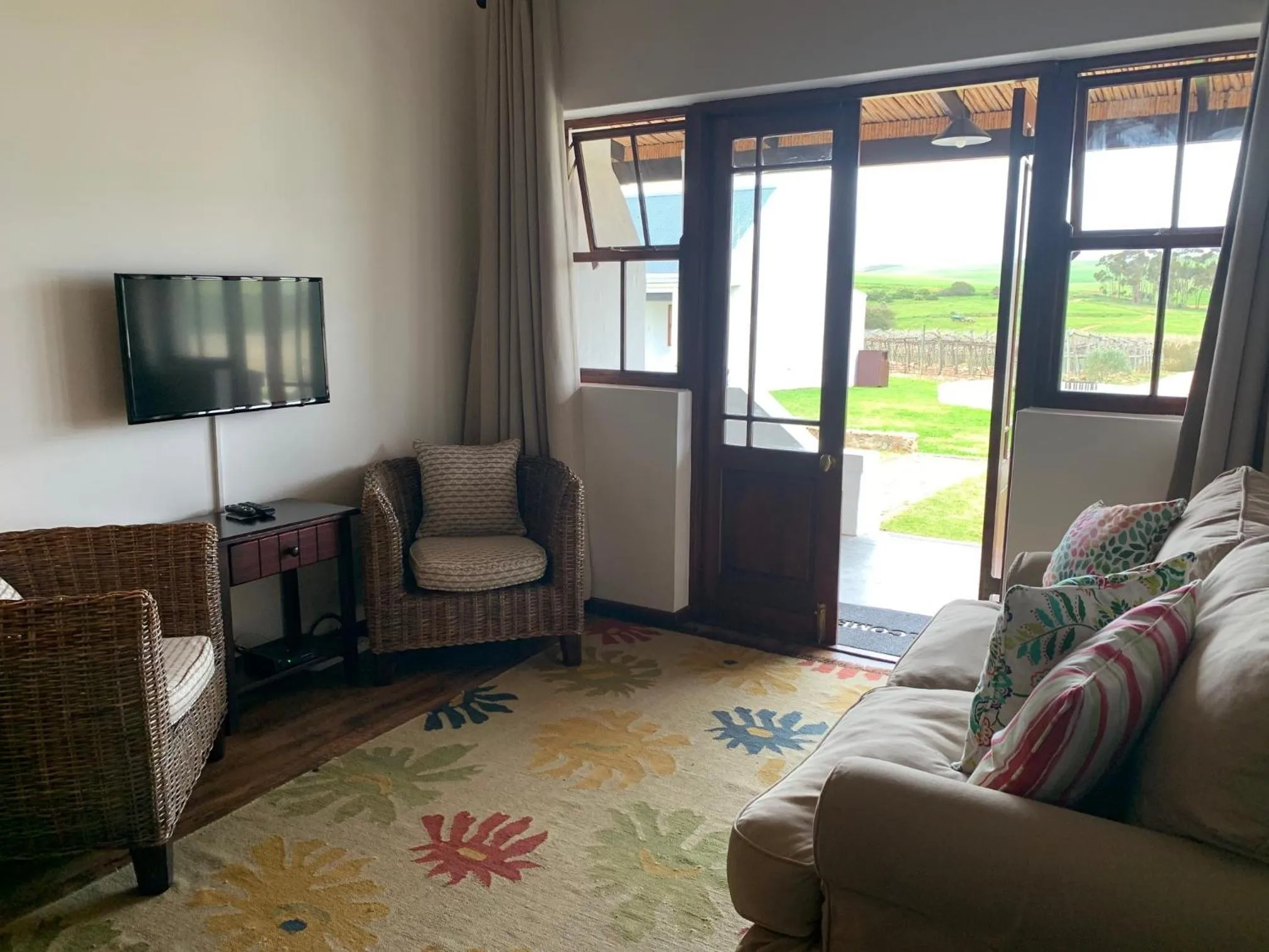 Seating area in Endless Vineyards at Wildekrans Wine Estate