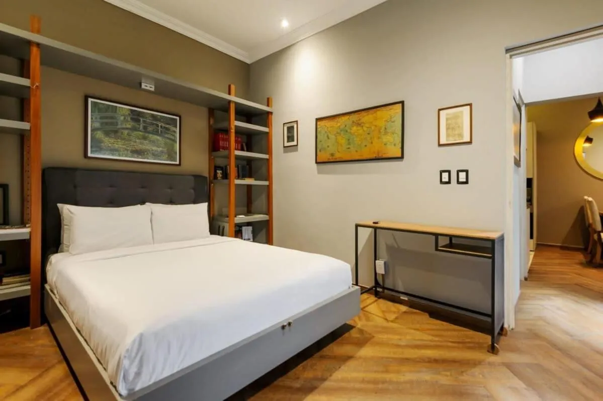 Bed in Captivating 2BR in Cuauhtemoc