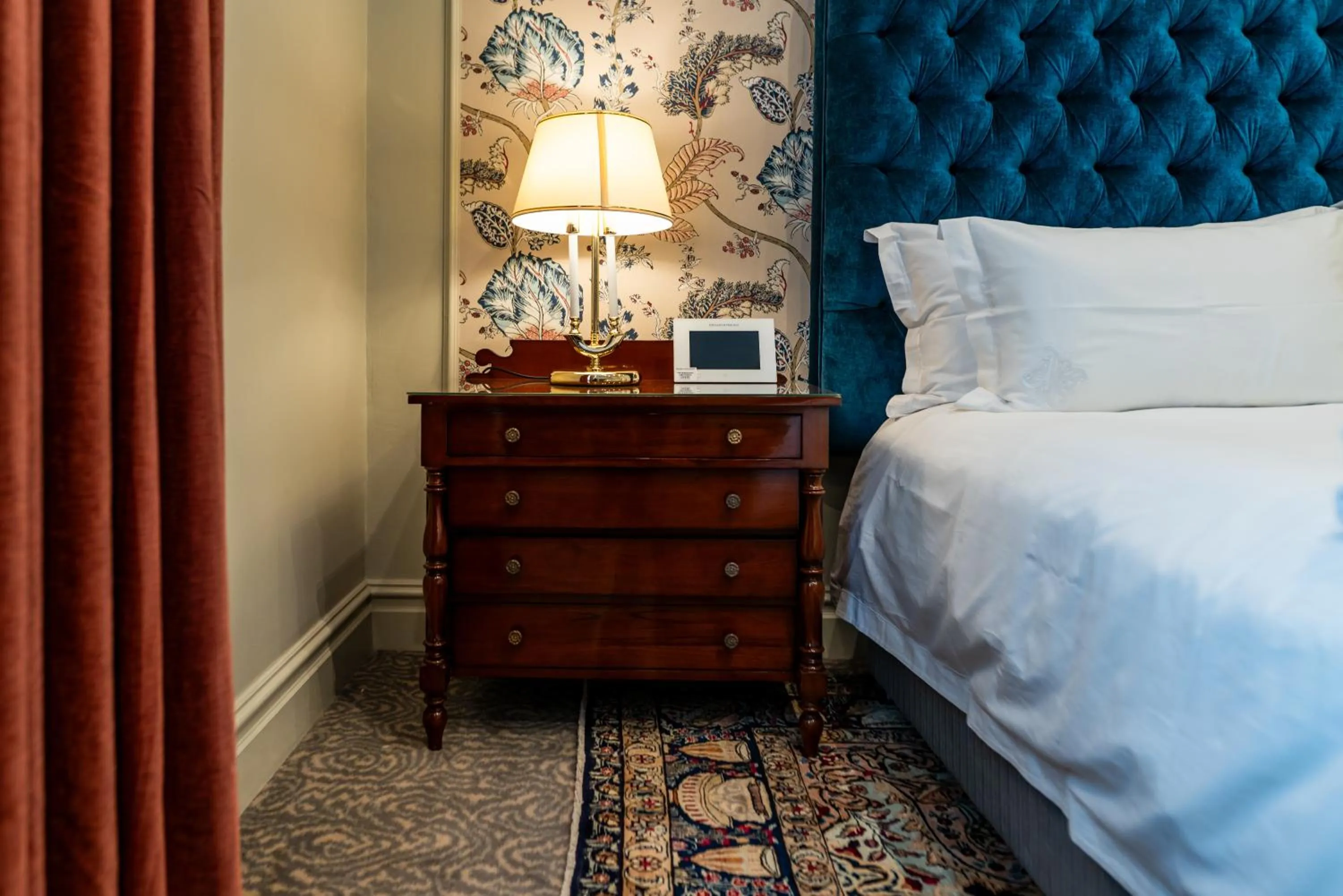 Decorative detail, Bed in The Monarch Hotel