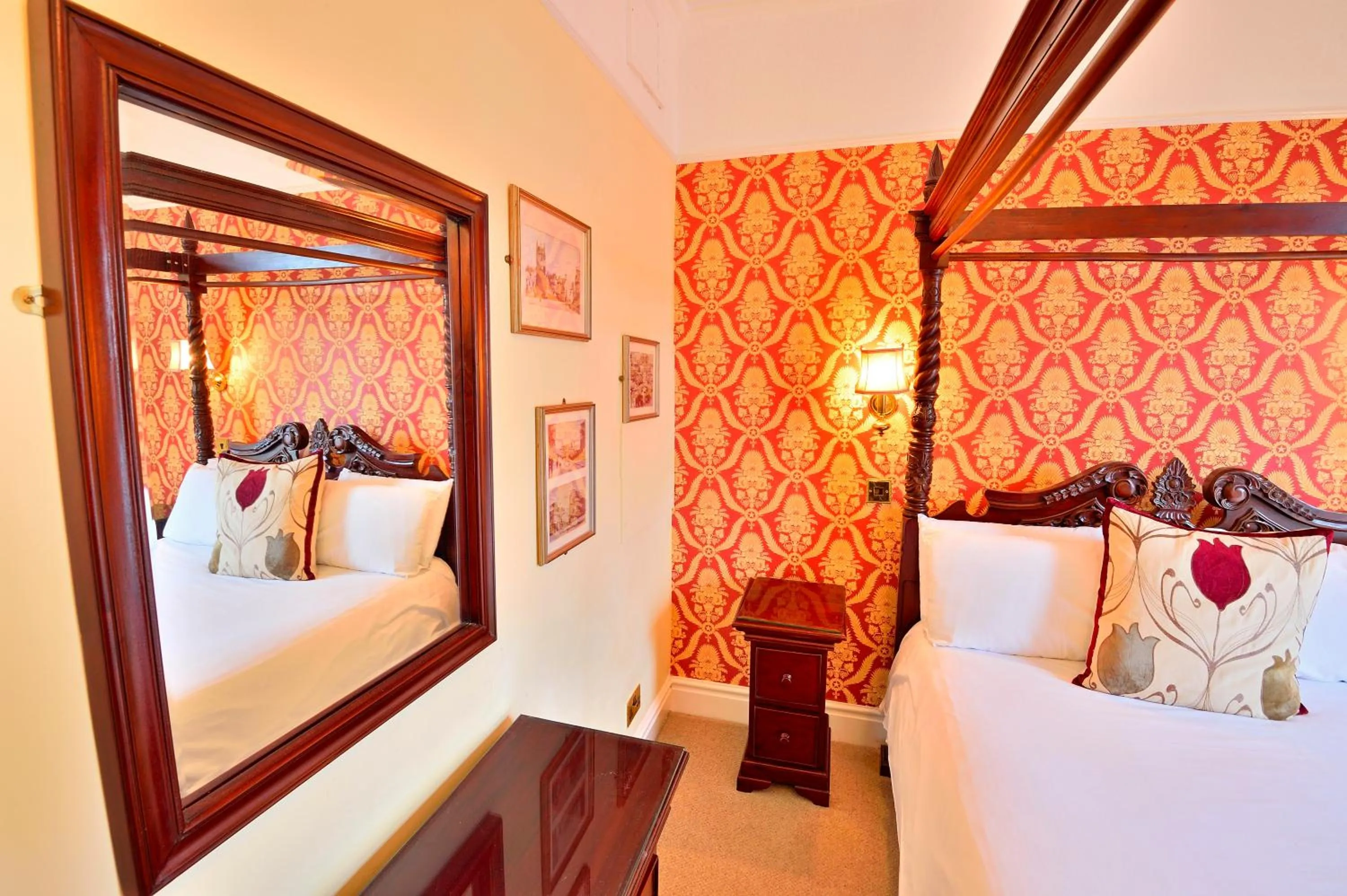 Decorative detail, Bed in The Angel Hotel