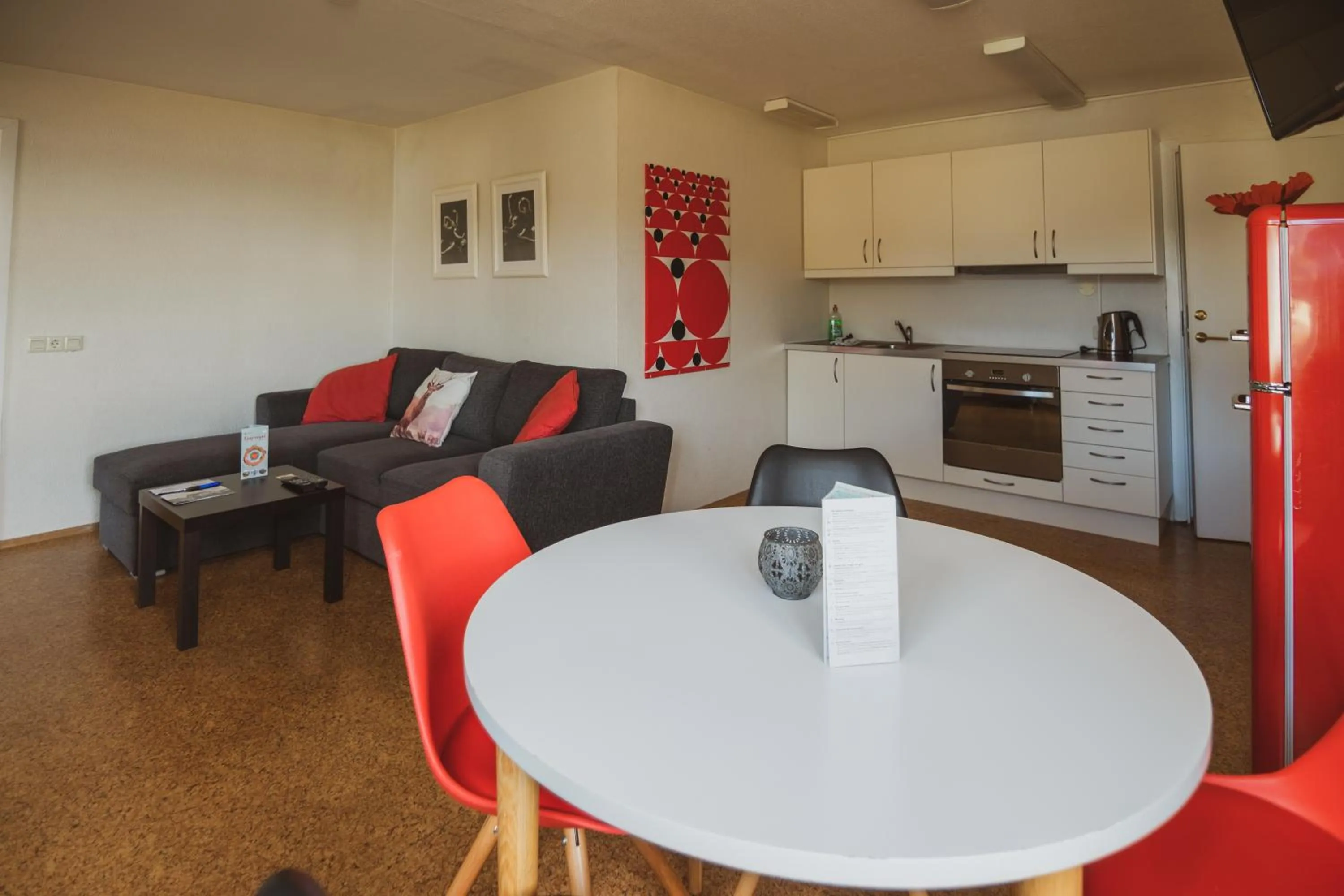 Kitchen or kitchenette in Framtid Apartments and Holiday Homes