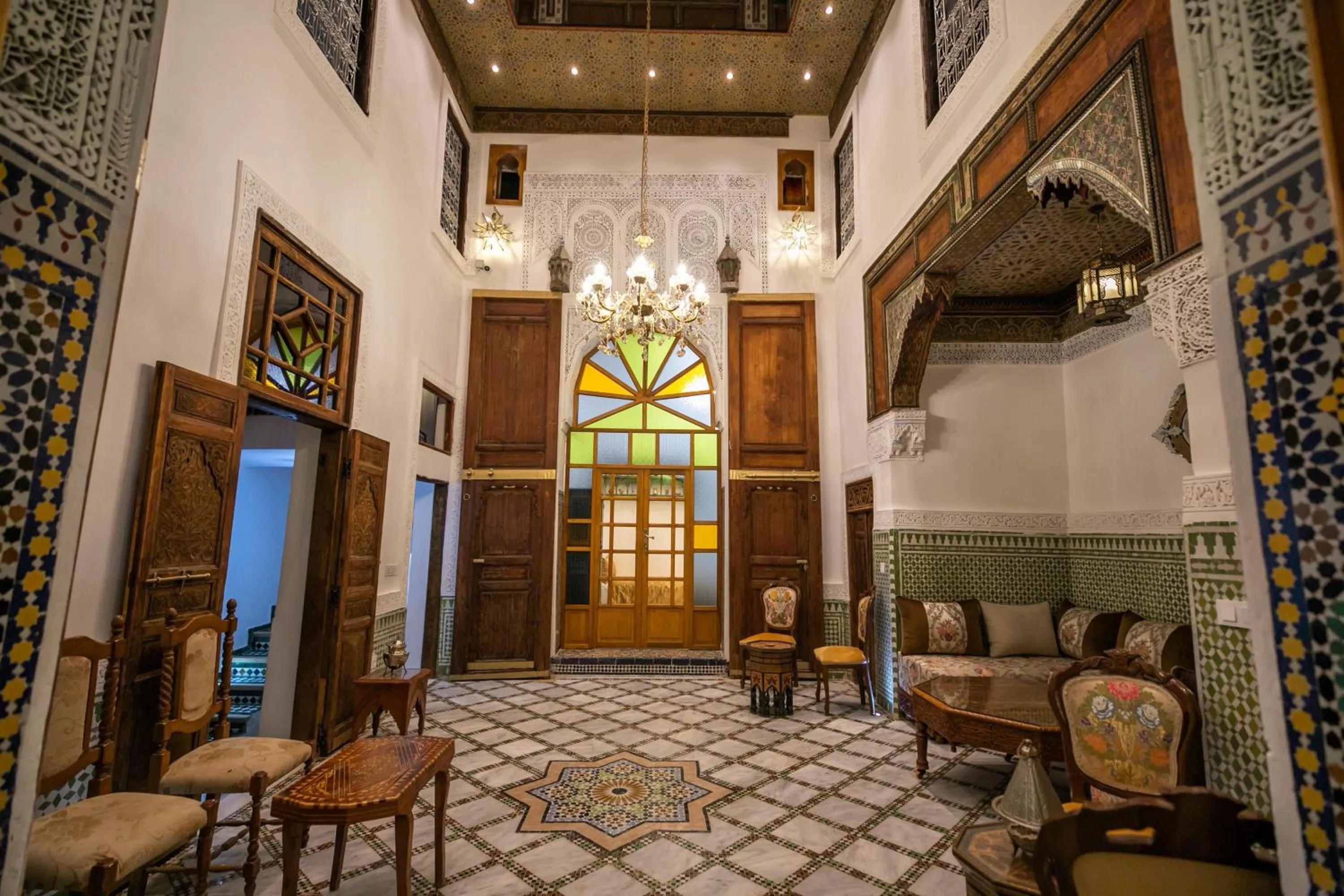 Seating area in Dar Usham Fes Luxury Guest House